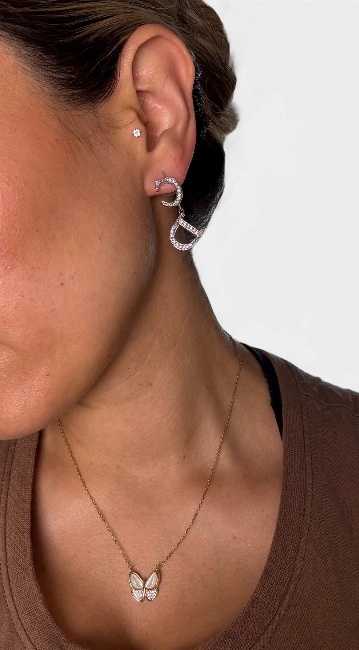 Dior Crystal CD Drop Earrings