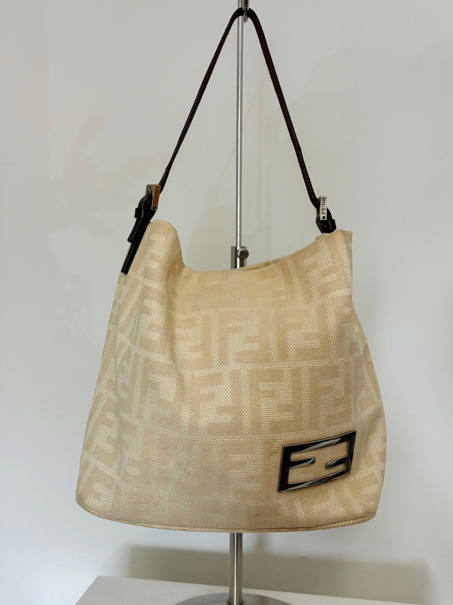Fendi Cream Bucket Shoulder Bag