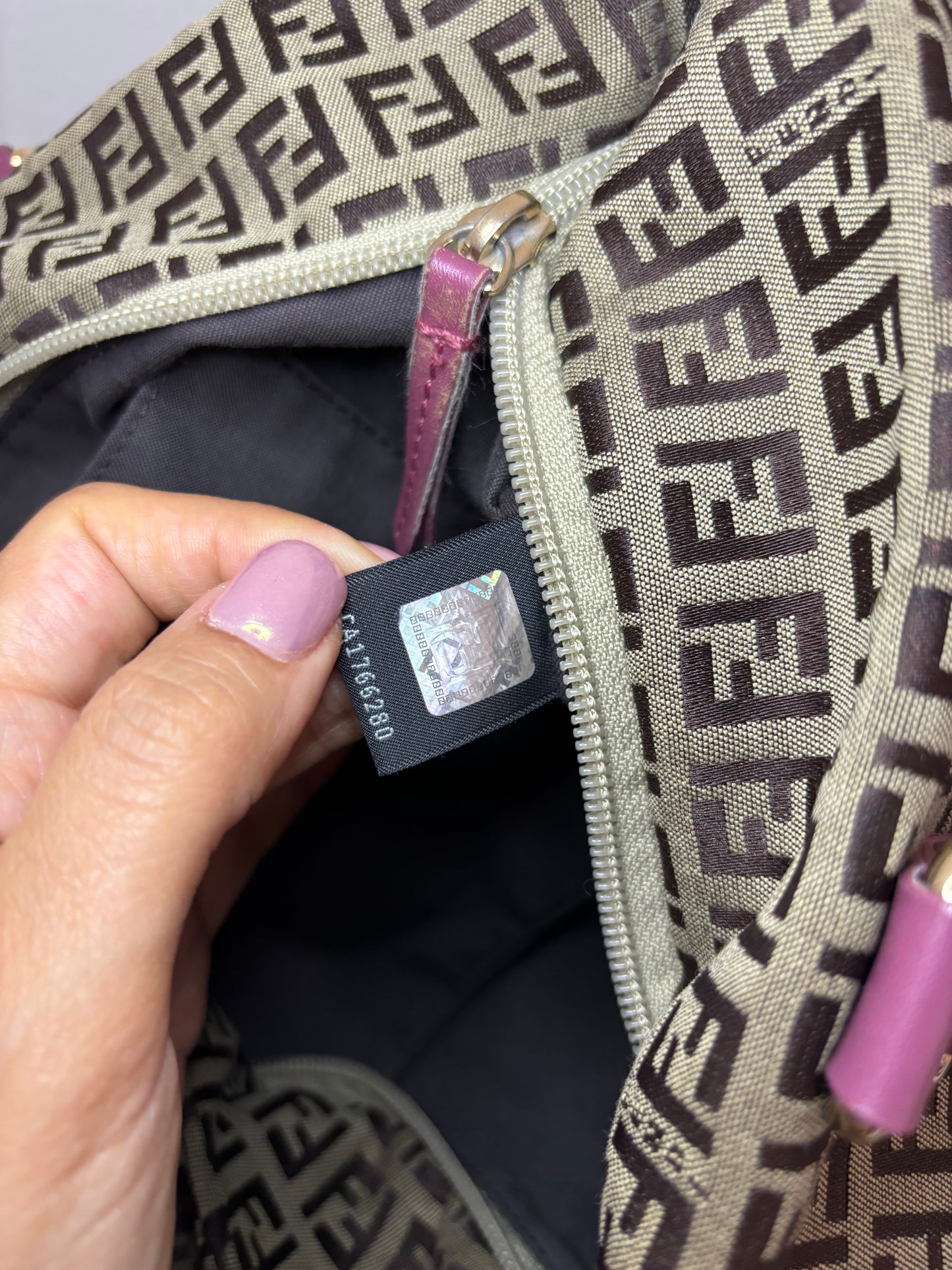 Fendi Zucchino Charm Tote Bag