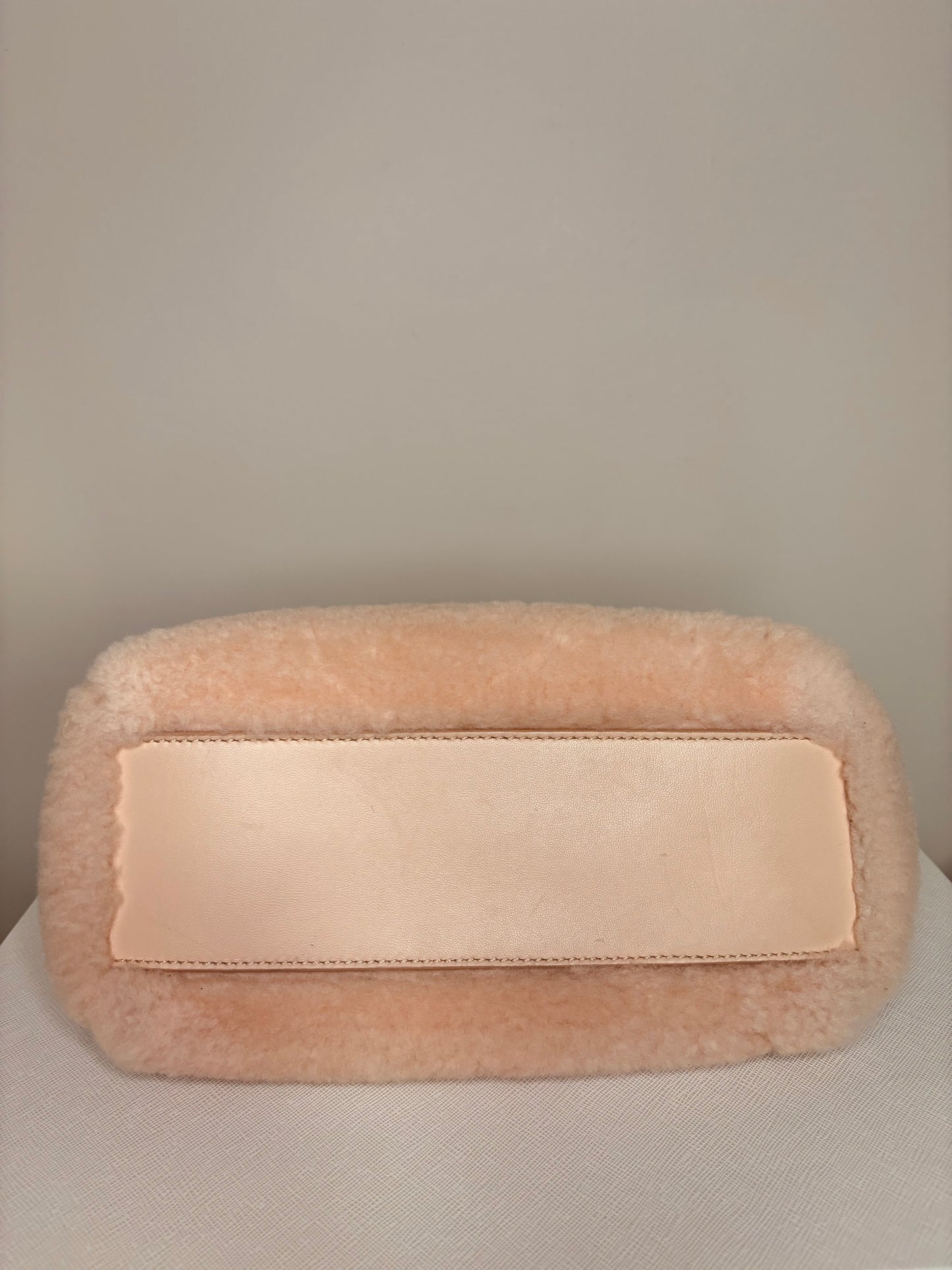 Blush Pink Fendi Peekaboo Shearling Two Way Bag