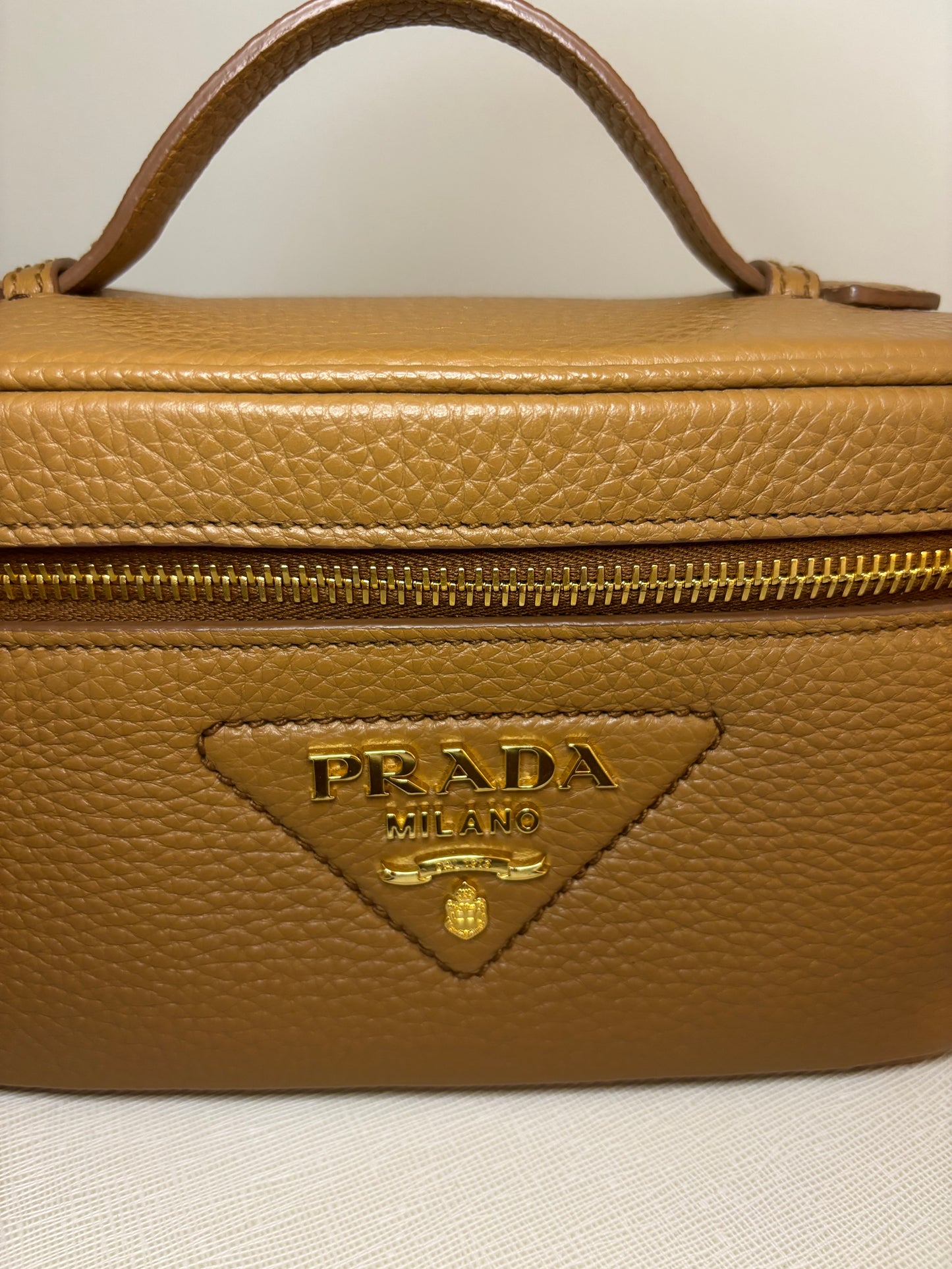 Prada Brown Leather Crossbody Vanity