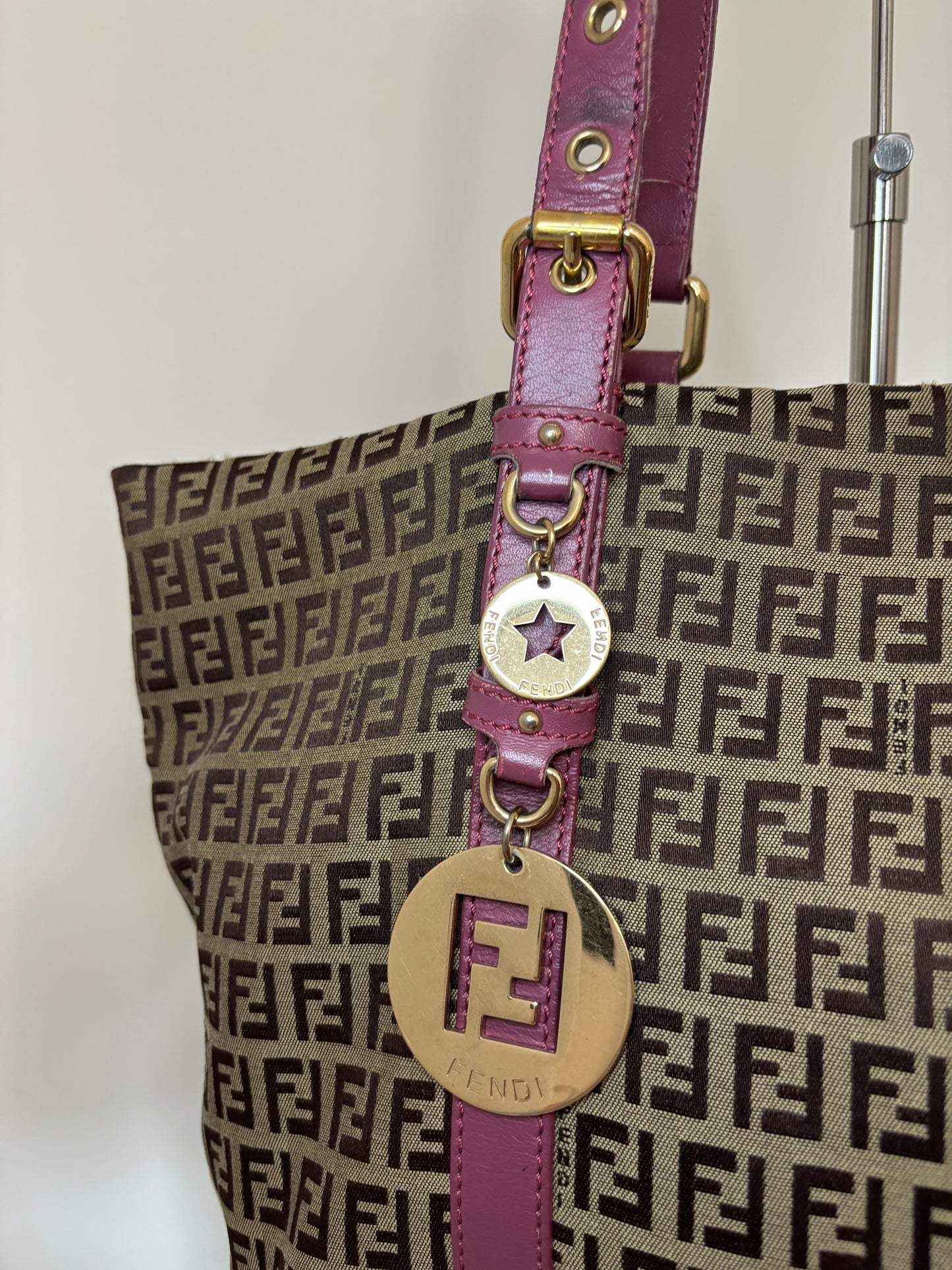 Fendi Zucchino Charm Tote Bag