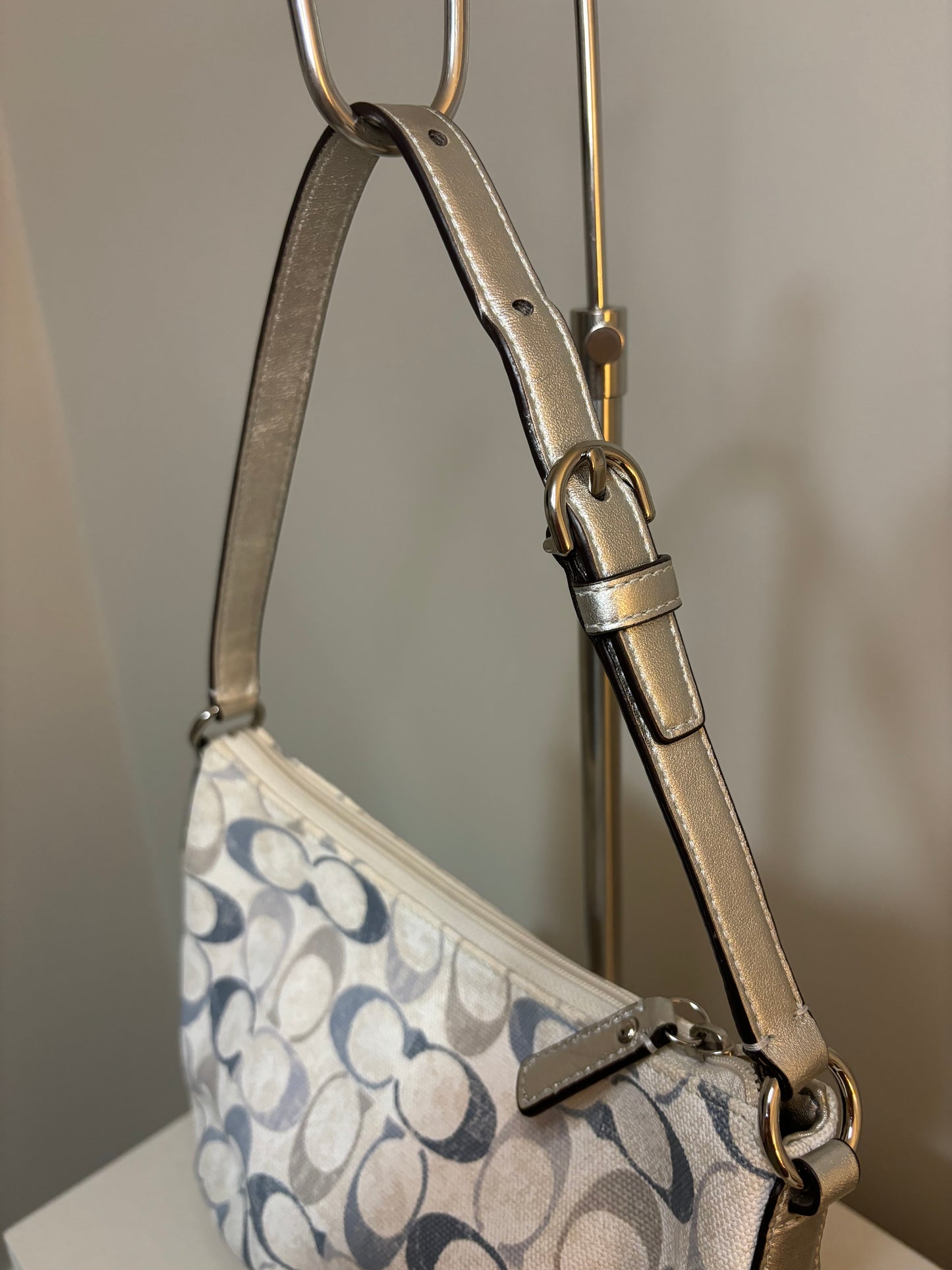 Coach Blue and White Shoulder Bag