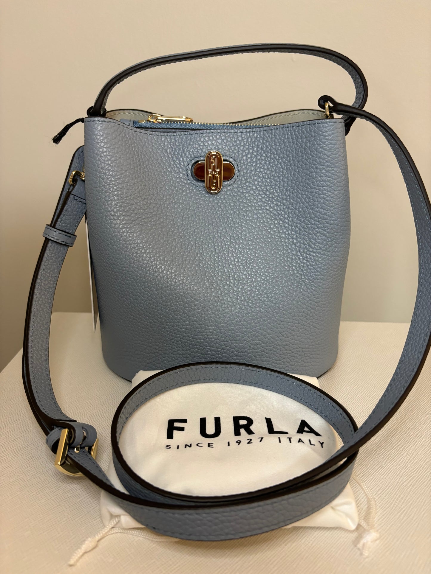 Furla Light Blue Top Handle and Crossbody