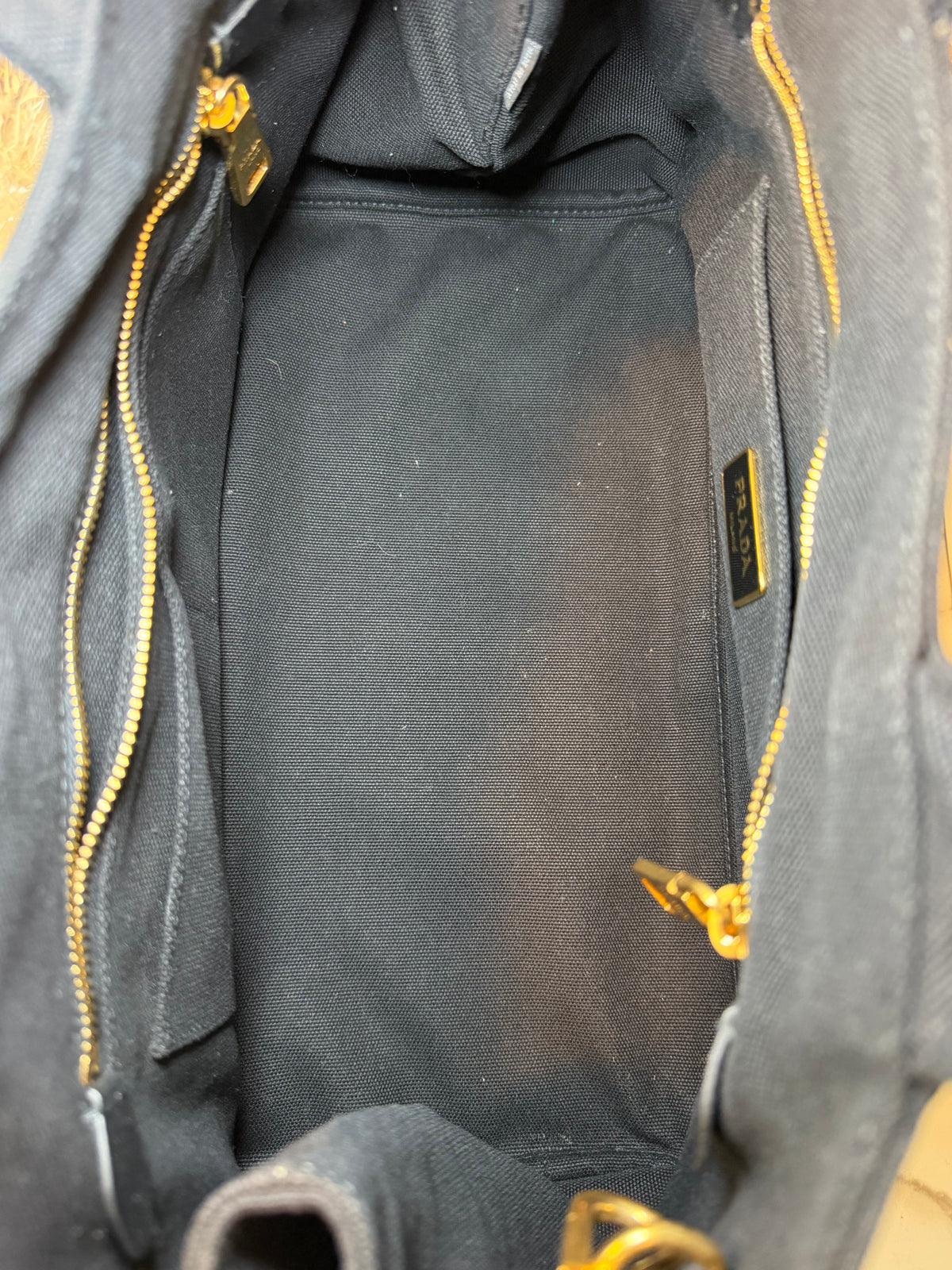 Prada Black Canvas Crystal Studded Tote Bag