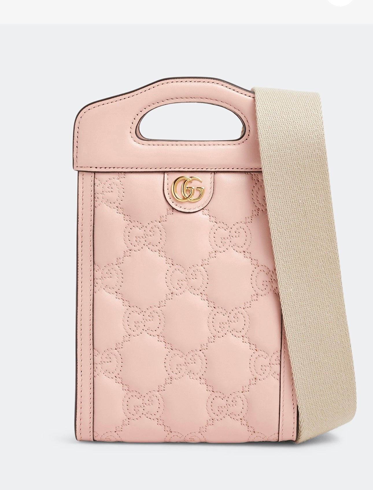 Gucci Marmont Baby Pink Matelasse Top Handle & Crossbody Bag GG Embossed