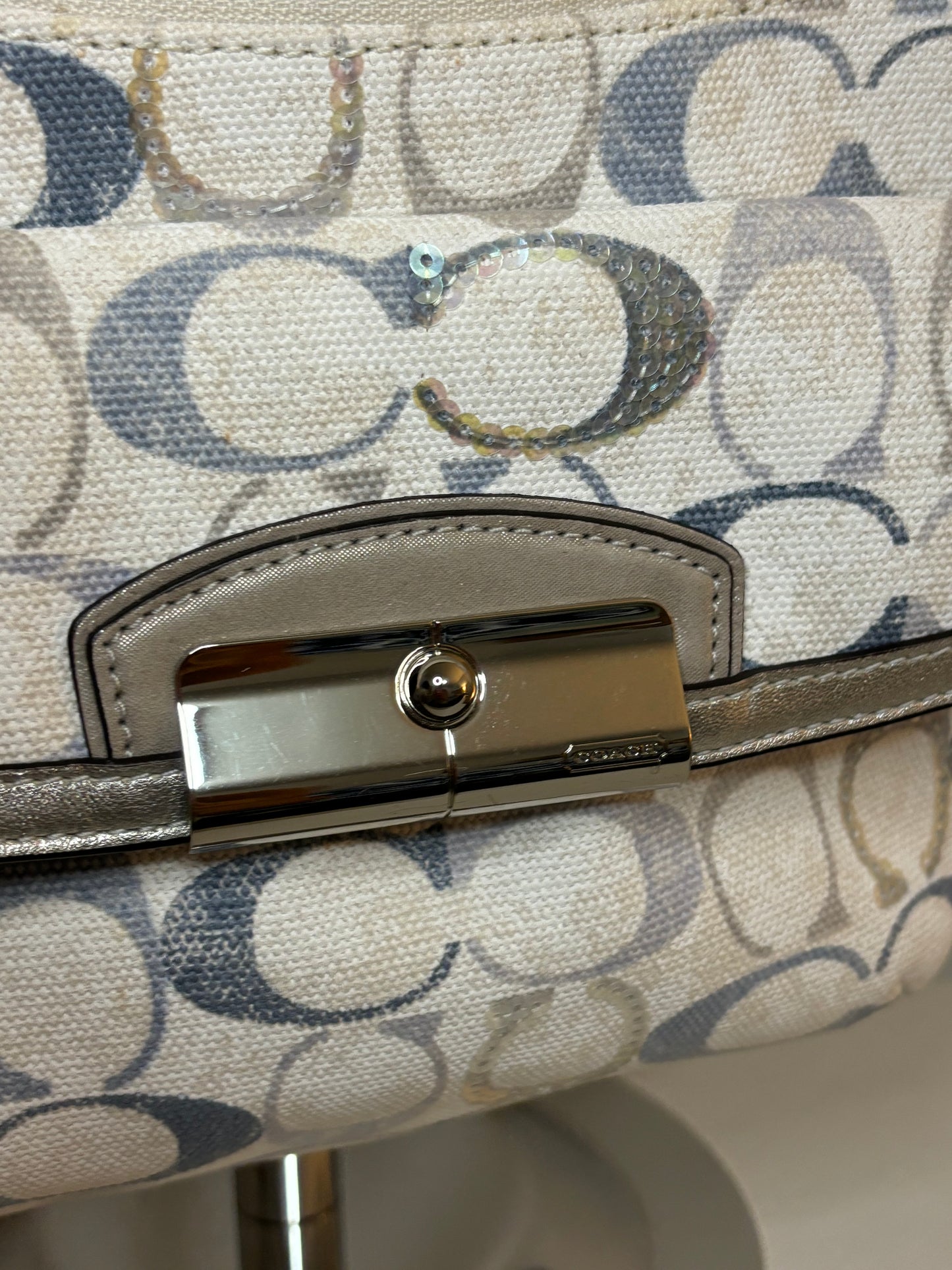 Coach Blue and White Shoulder Bag