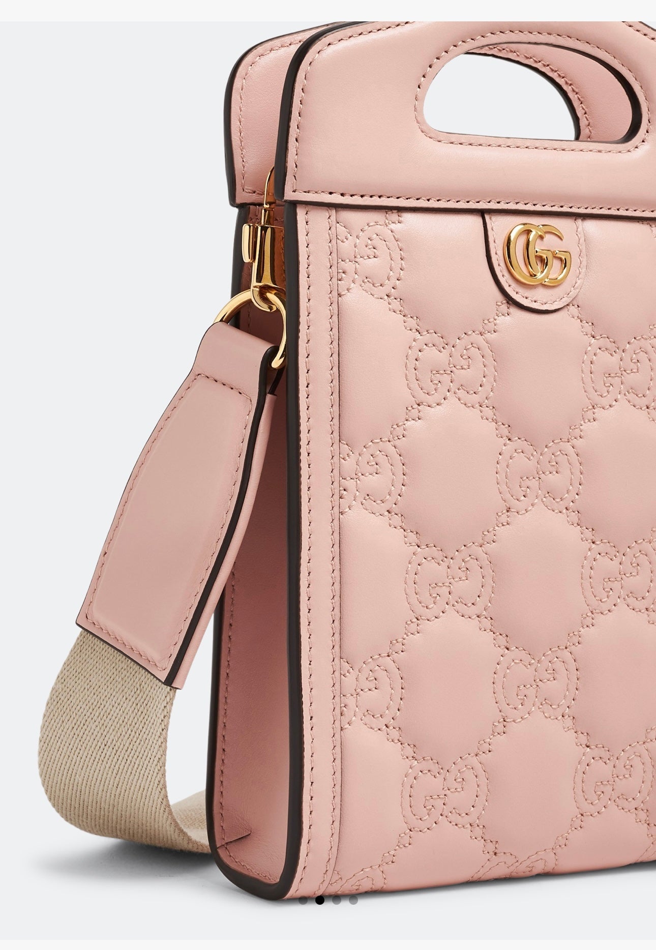 Gucci Marmont Baby Pink Matelasse Top Handle & Crossbody Bag GG Embossed