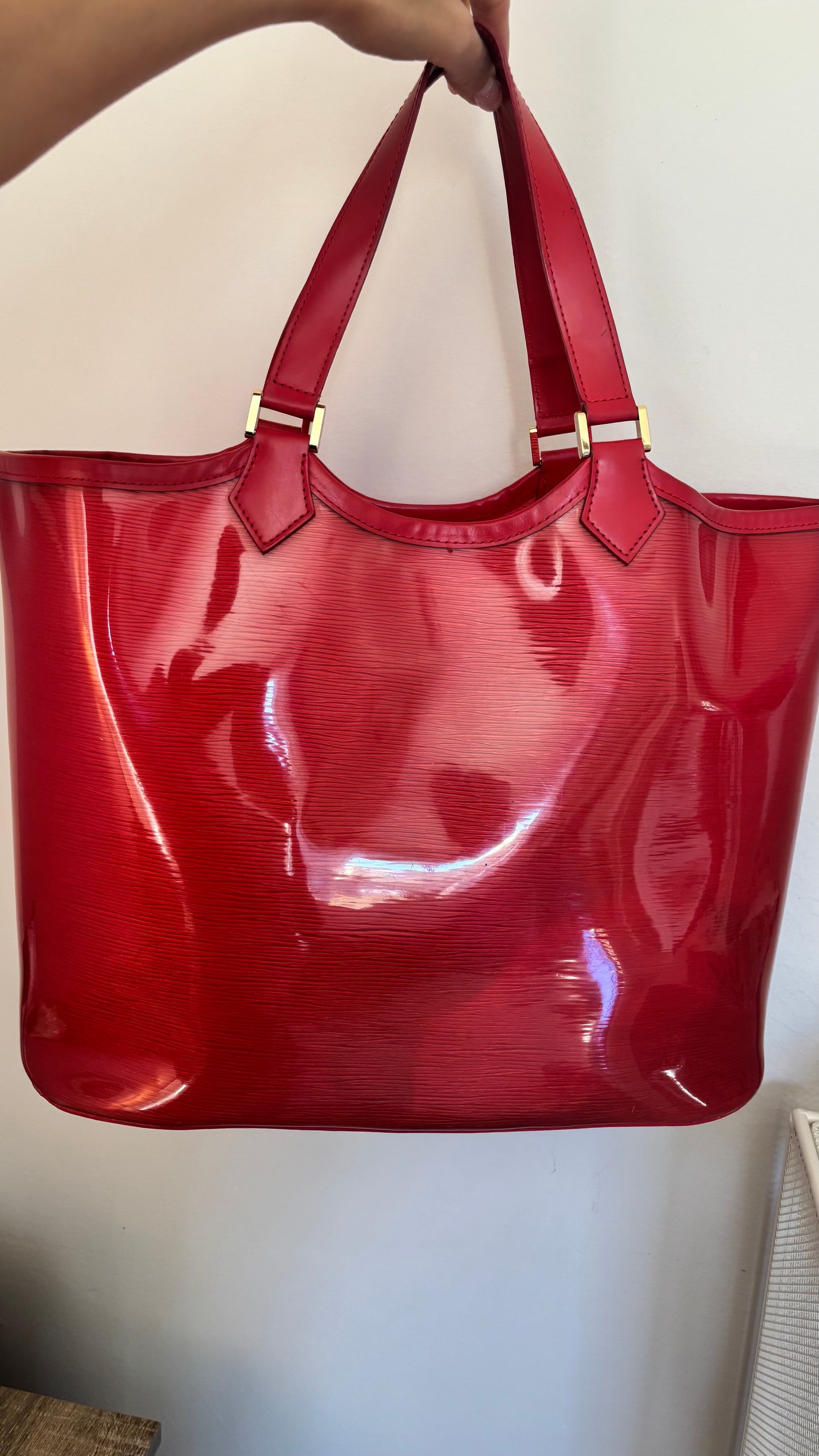 Louis Vuitton Red Epi Vinyl Tote