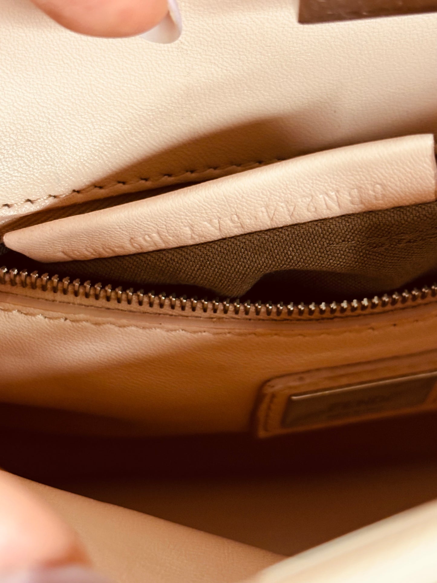Blush Pink Fendi Peekaboo Shearling Two Way Bag