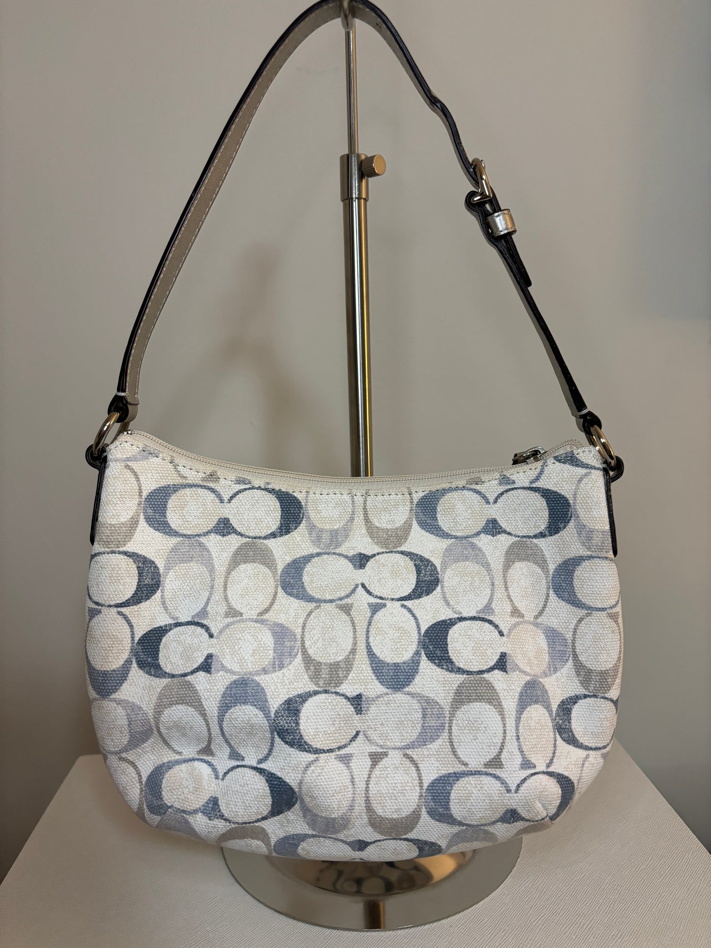 Coach Blue and White Shoulder Bag