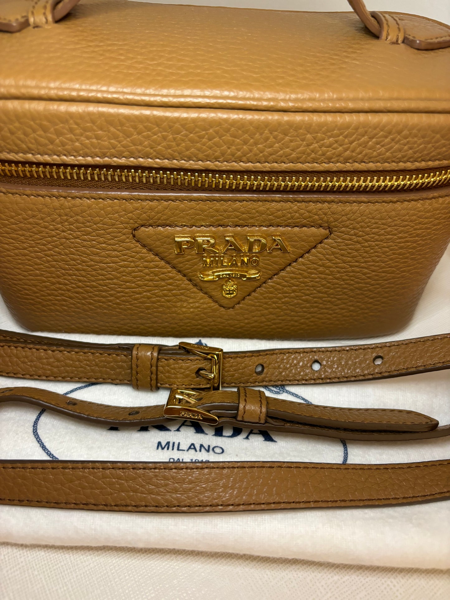 Prada Brown Leather Crossbody Vanity