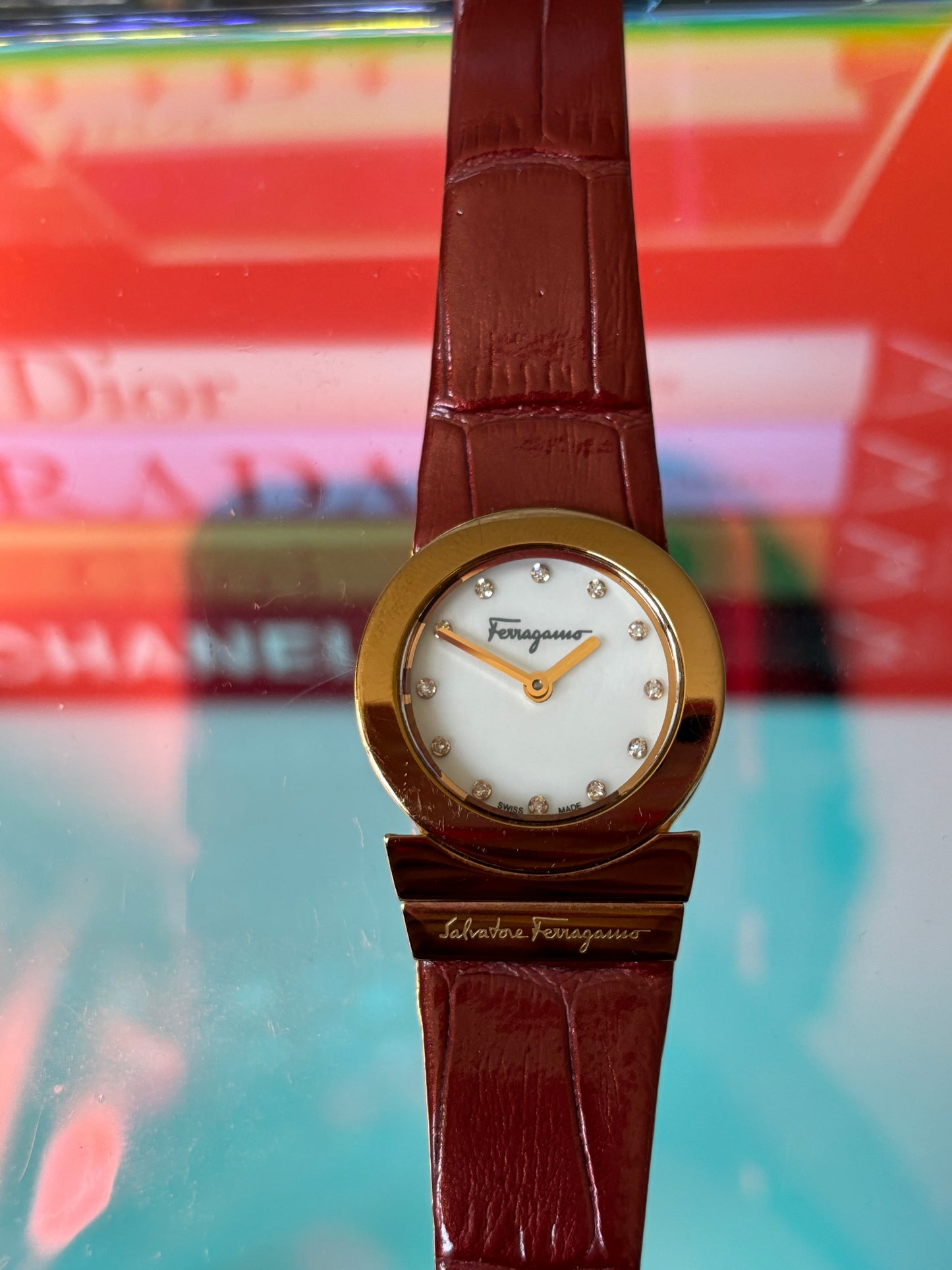 Croc Embossed Vintage Salvatore Ferragamo Watch