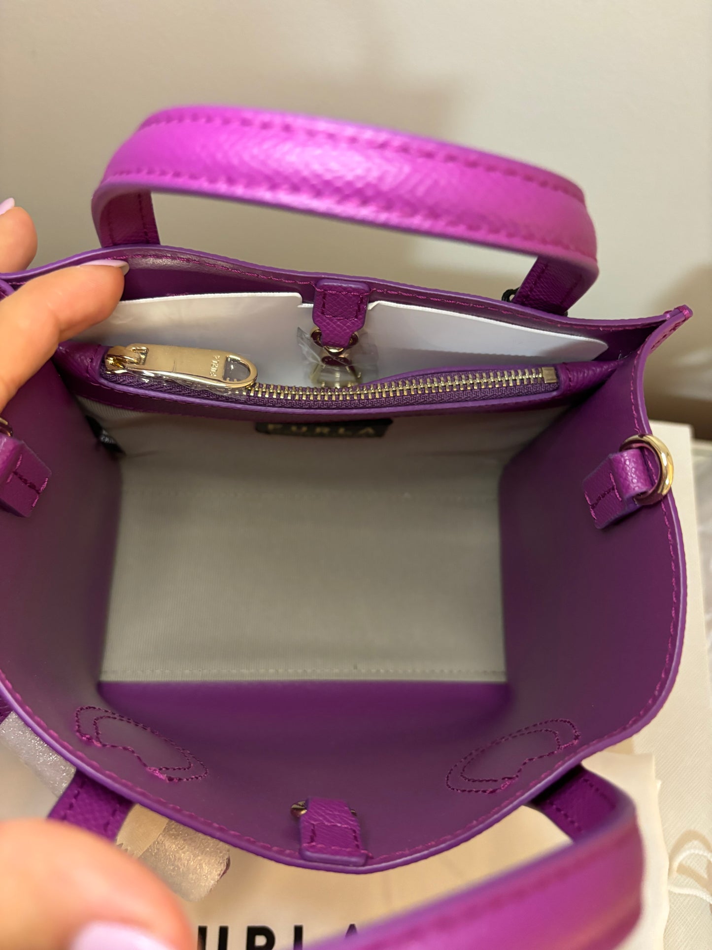 Furla Purple Fuchsia Top Handle & Crossbody