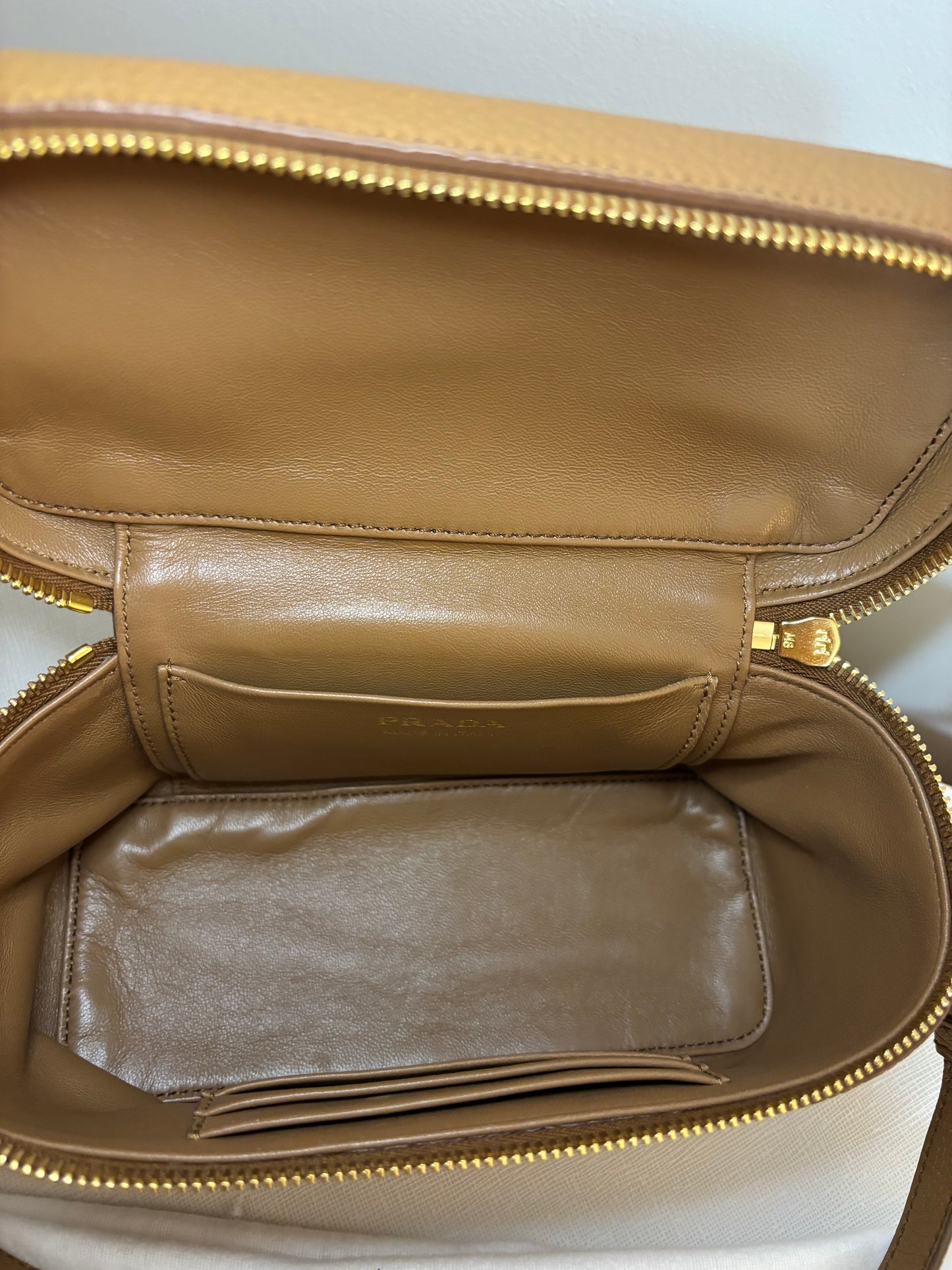 Prada Brown Leather Crossbody Vanity