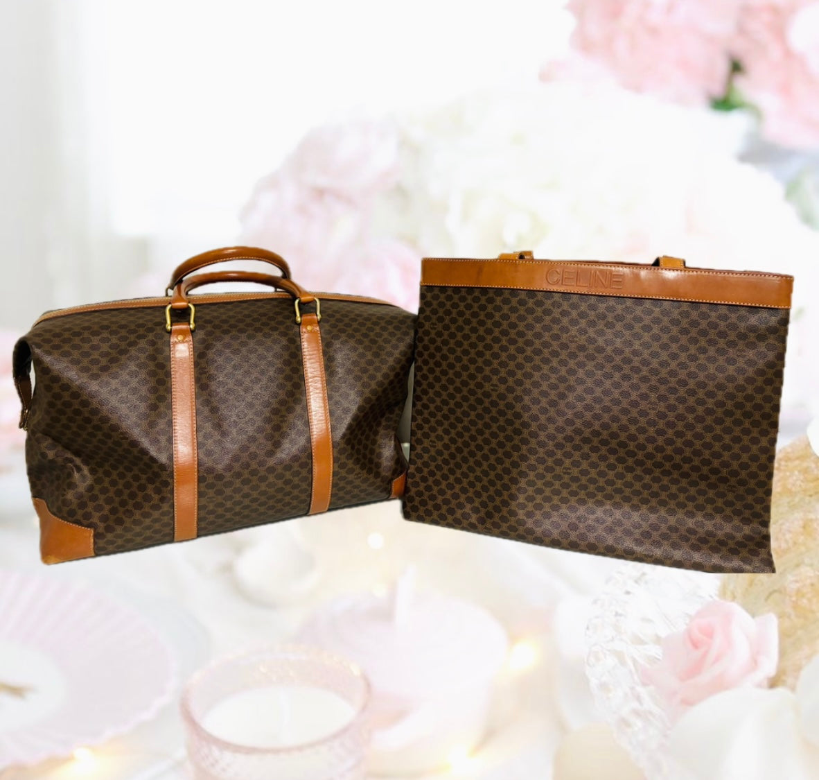 Celine Set of Two: 46 cm Travel Bag & Large Tote Bag