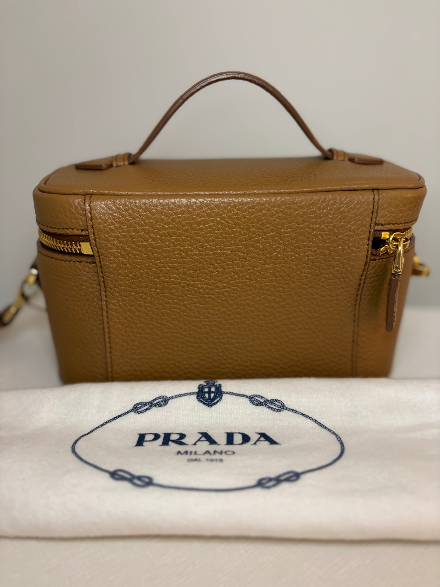 Prada Brown Leather Crossbody Vanity