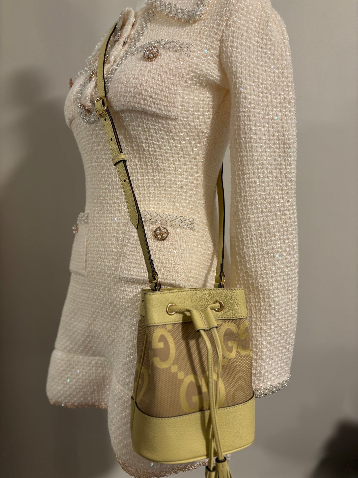 Gucci Jumbo GG Bucket Crossbody Bag