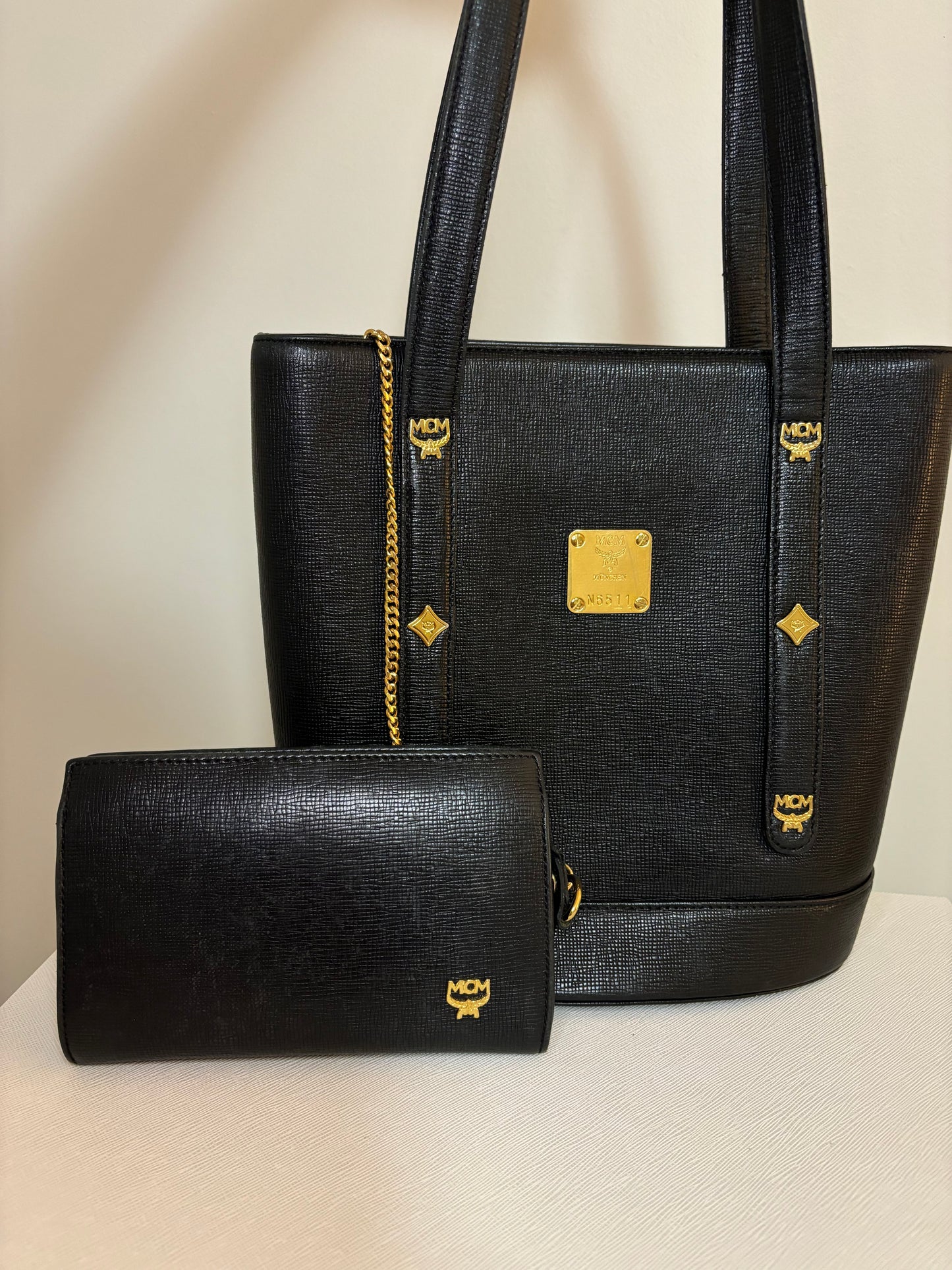 MCM Bucket Shoulder & Wristlet Bundle