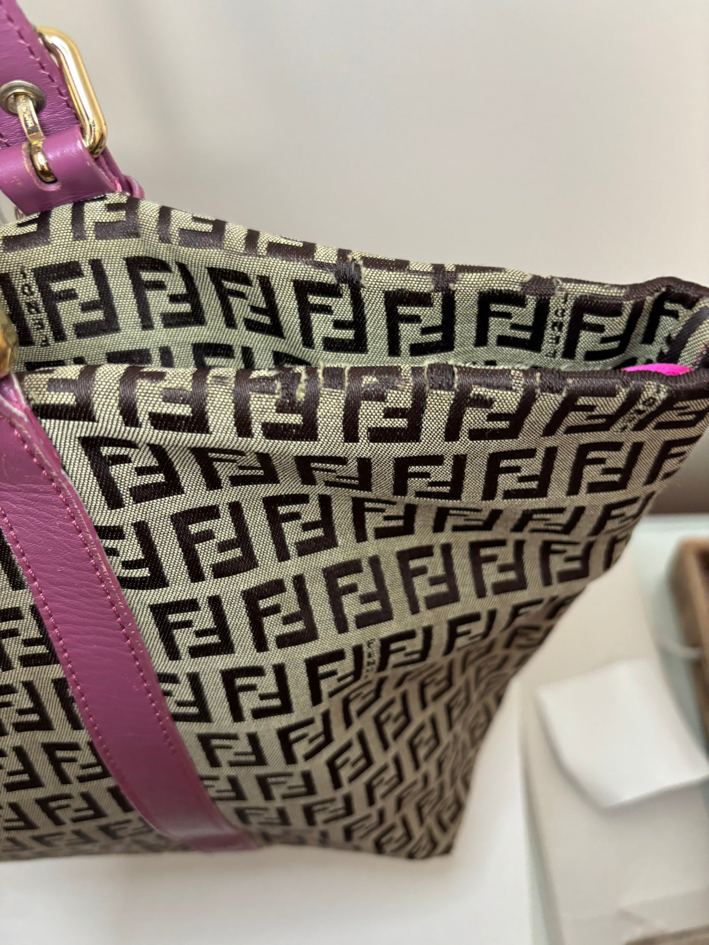 Fendi Zucchino Charm Tote Bag
