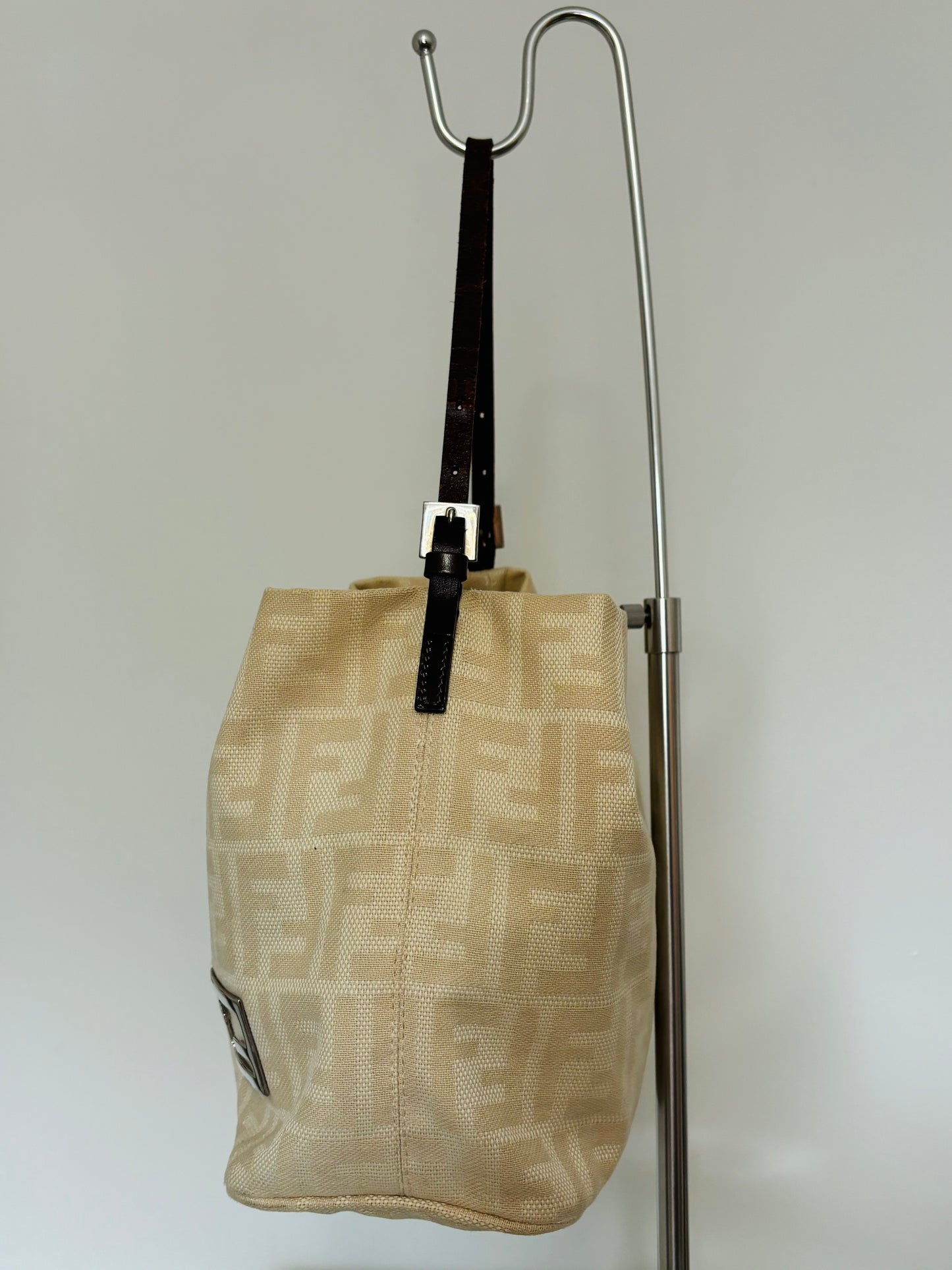 Fendi Cream Bucket Shoulder Bag