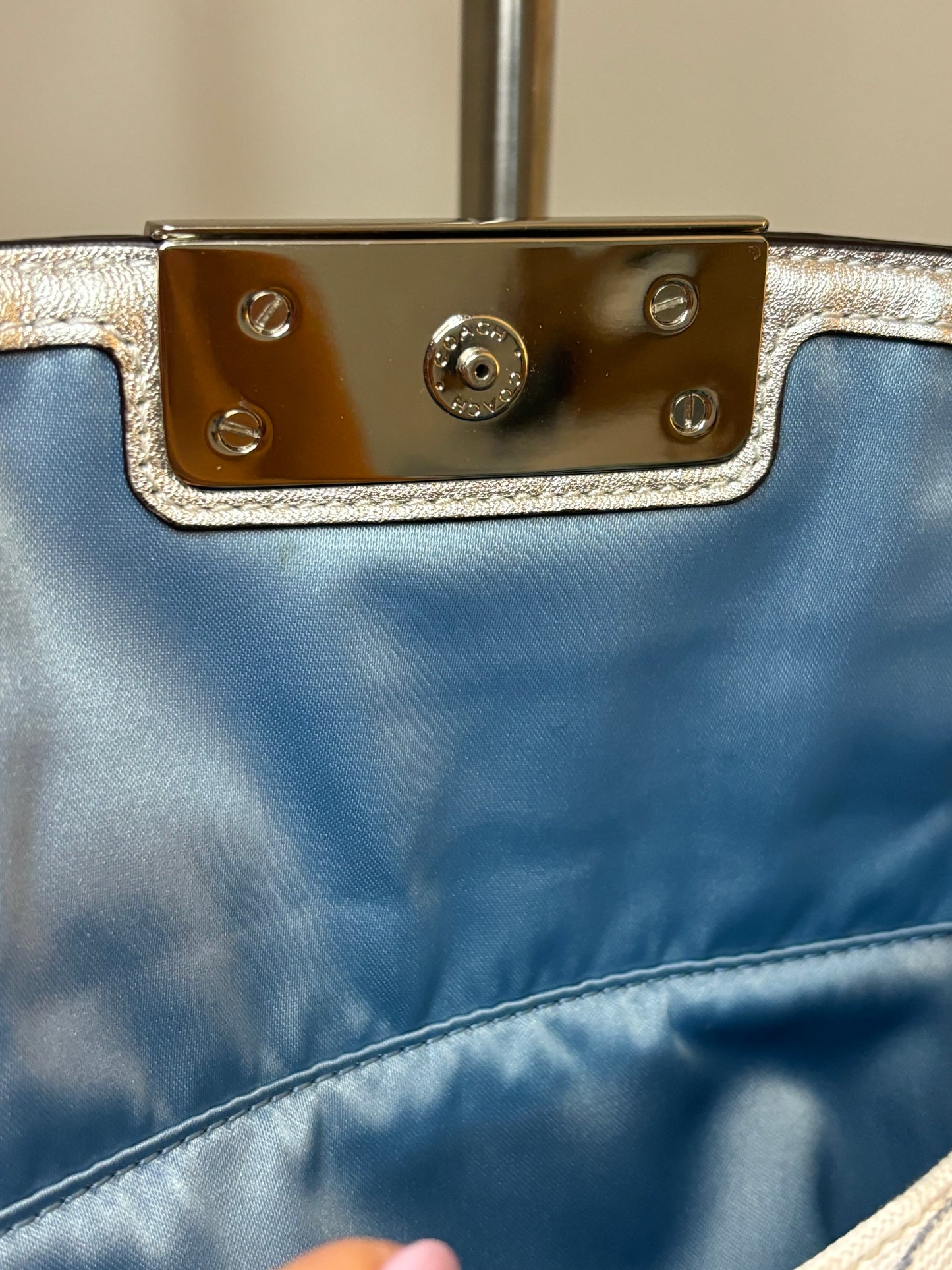 Coach Blue and White Shoulder Bag