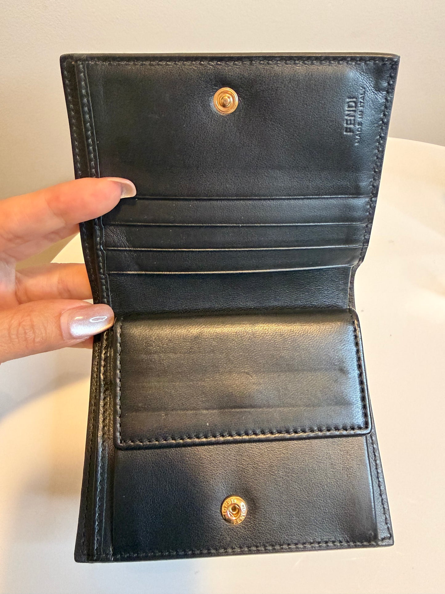 Fendi Black Compact Wallet