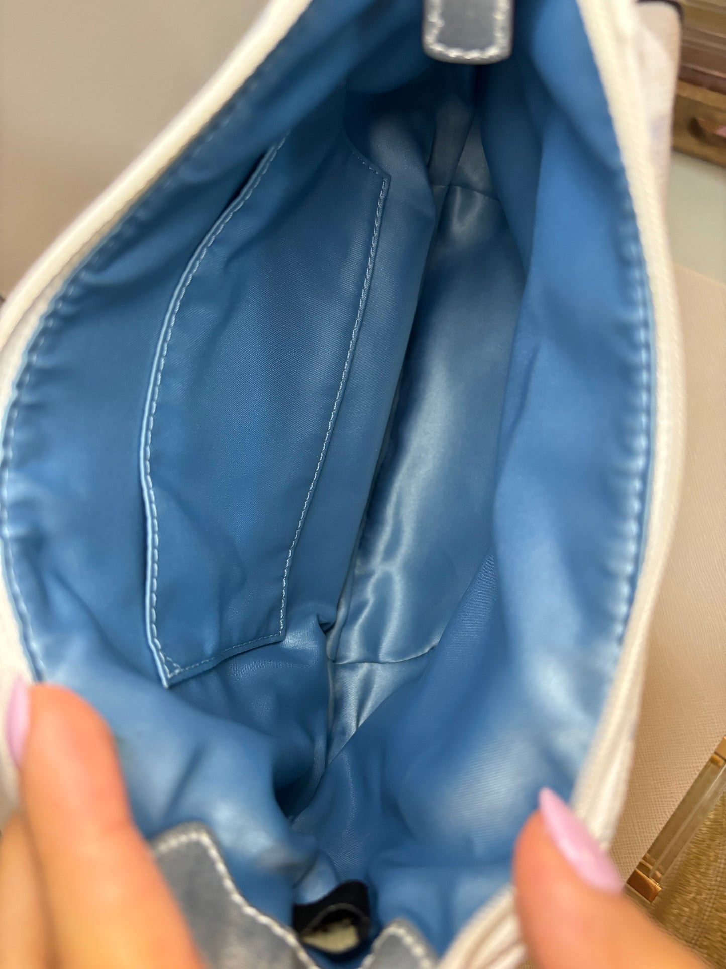 Coach Blue and White Shoulder Bag