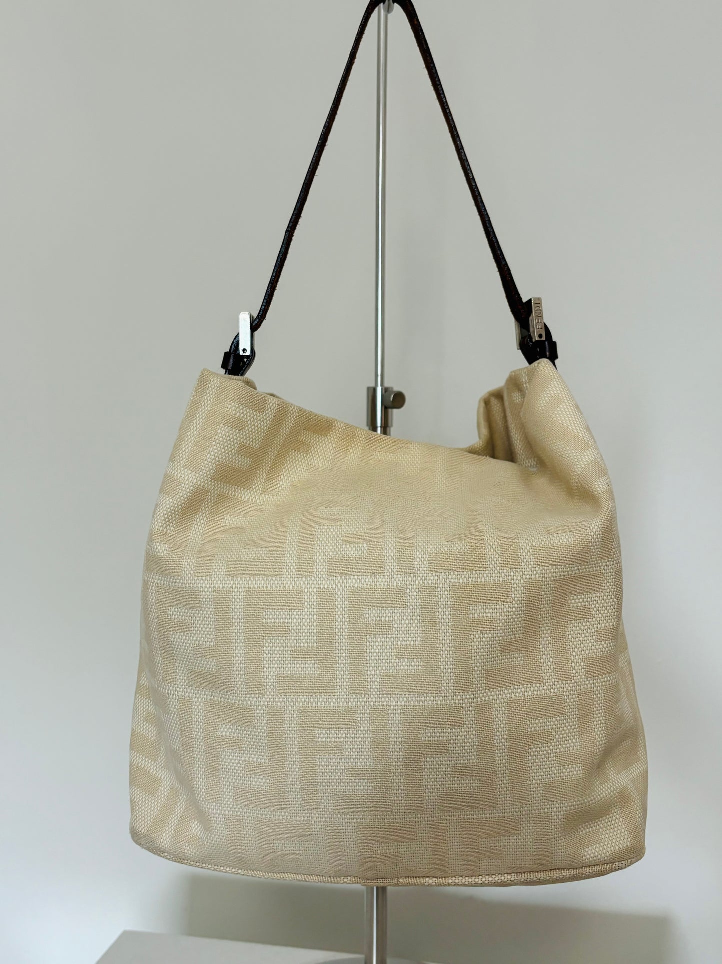 Fendi Cream Bucket Shoulder Bag