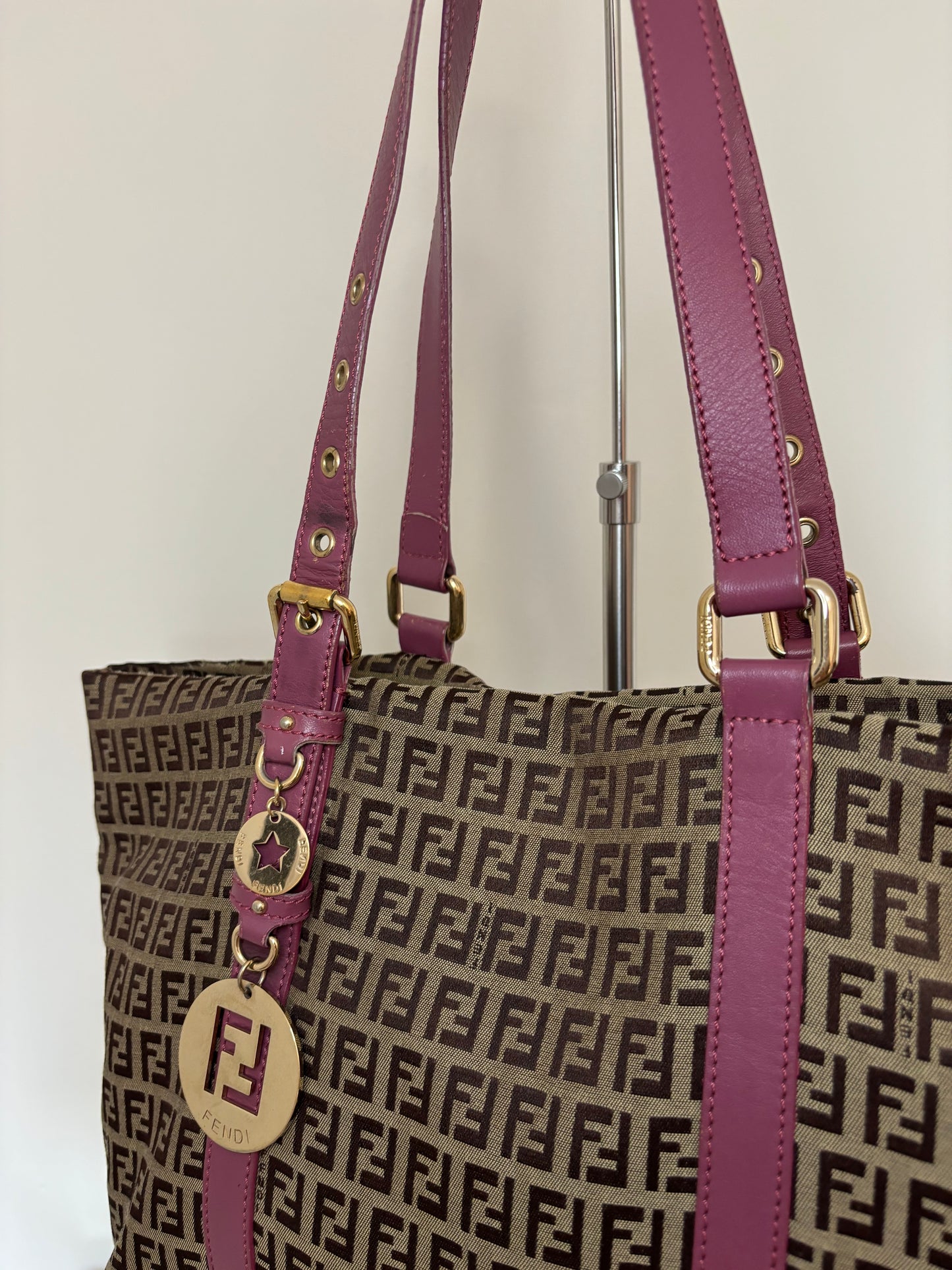 Fendi Zucchino Charm Tote Bag