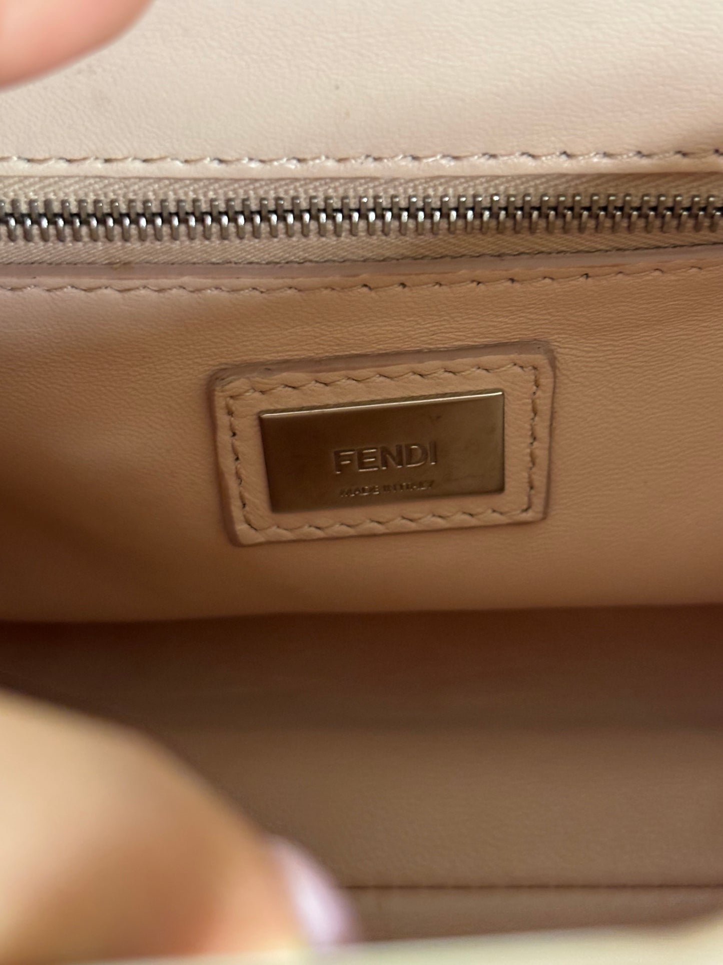 Blush Pink Fendi Peekaboo Shearling Two Way Bag