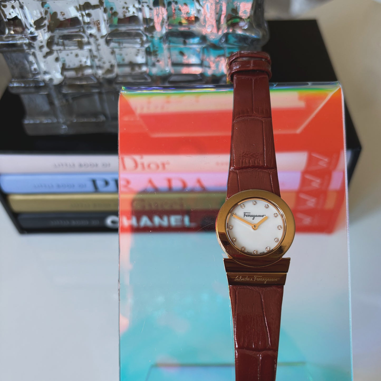 Croc Embossed Vintage Salvatore Ferragamo Watch