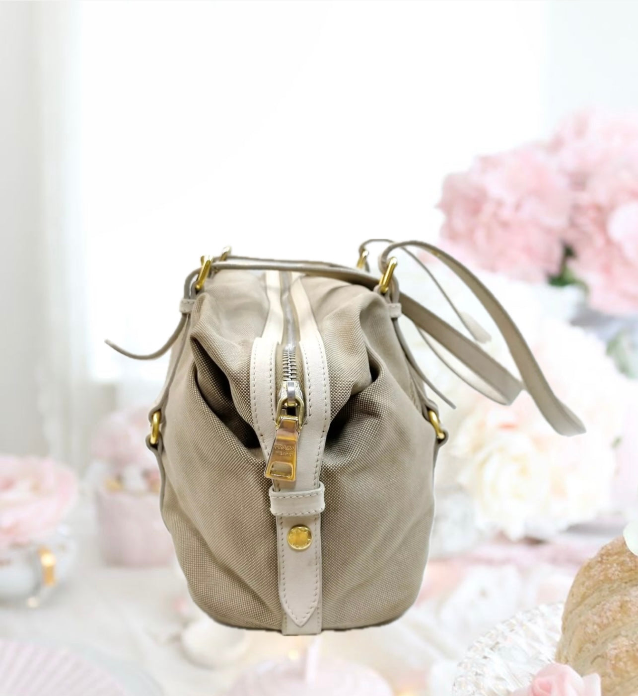 Prada Canapa Logo Canvas Shoulder Bag
