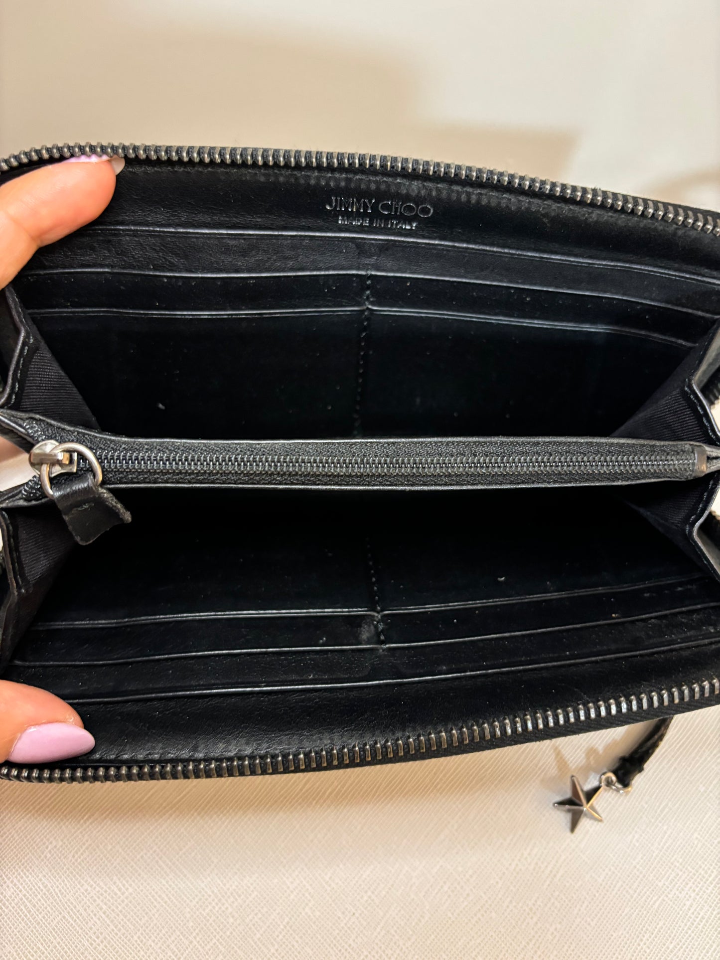 Jimmy Choo Star Long Black Wallet