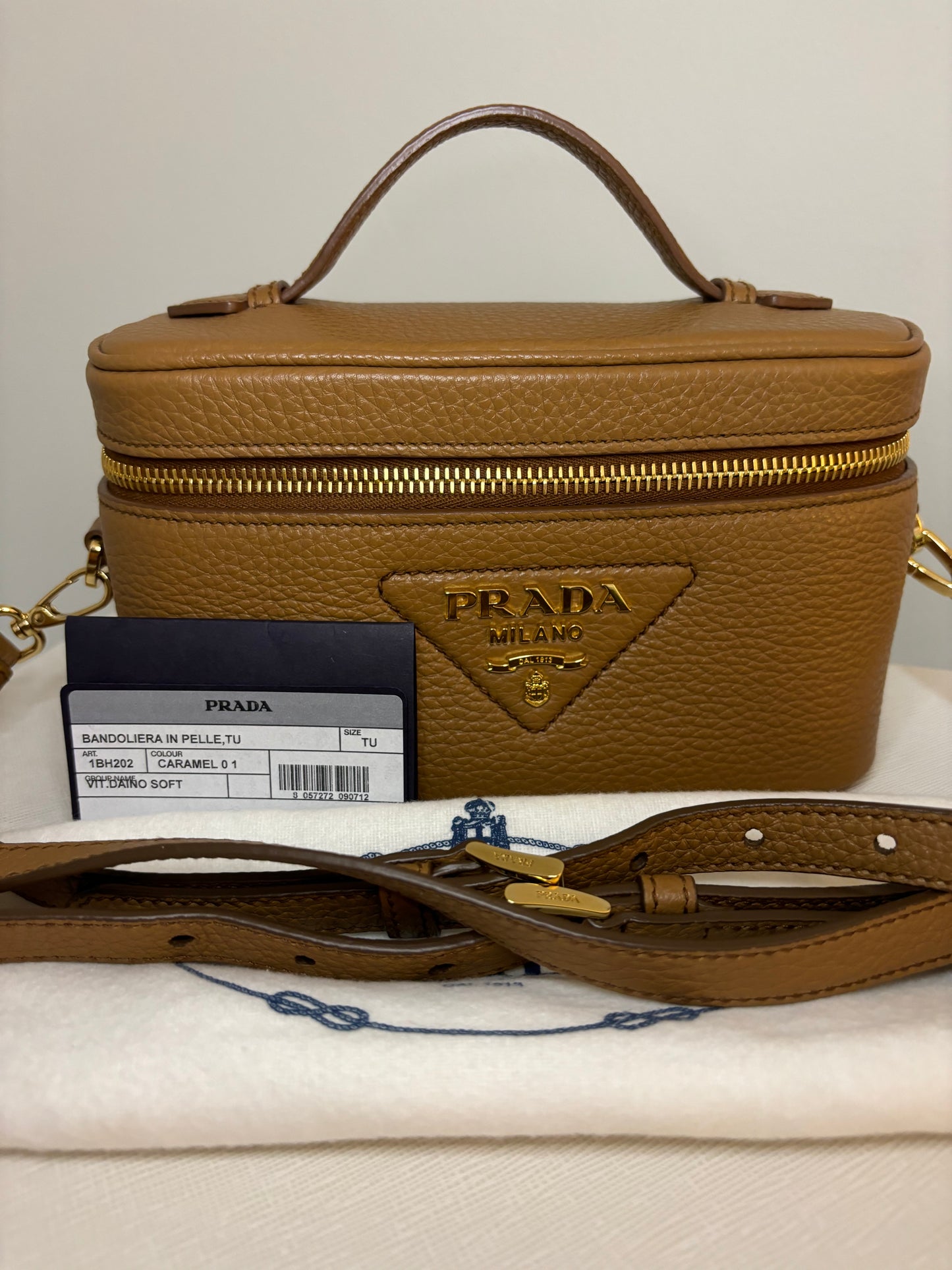 Prada Brown Leather Crossbody Vanity
