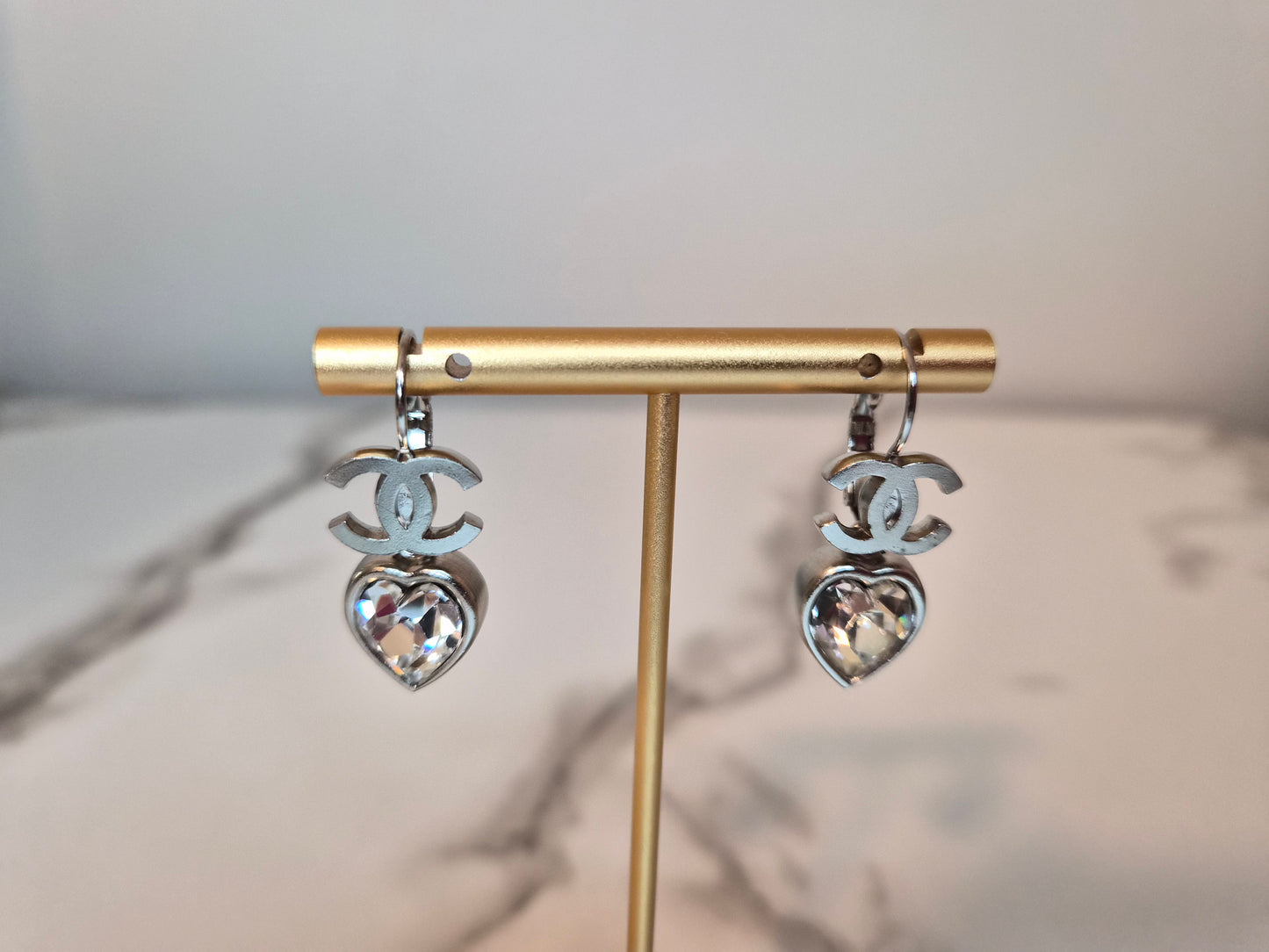 Chanel Silver Dangle Earrings