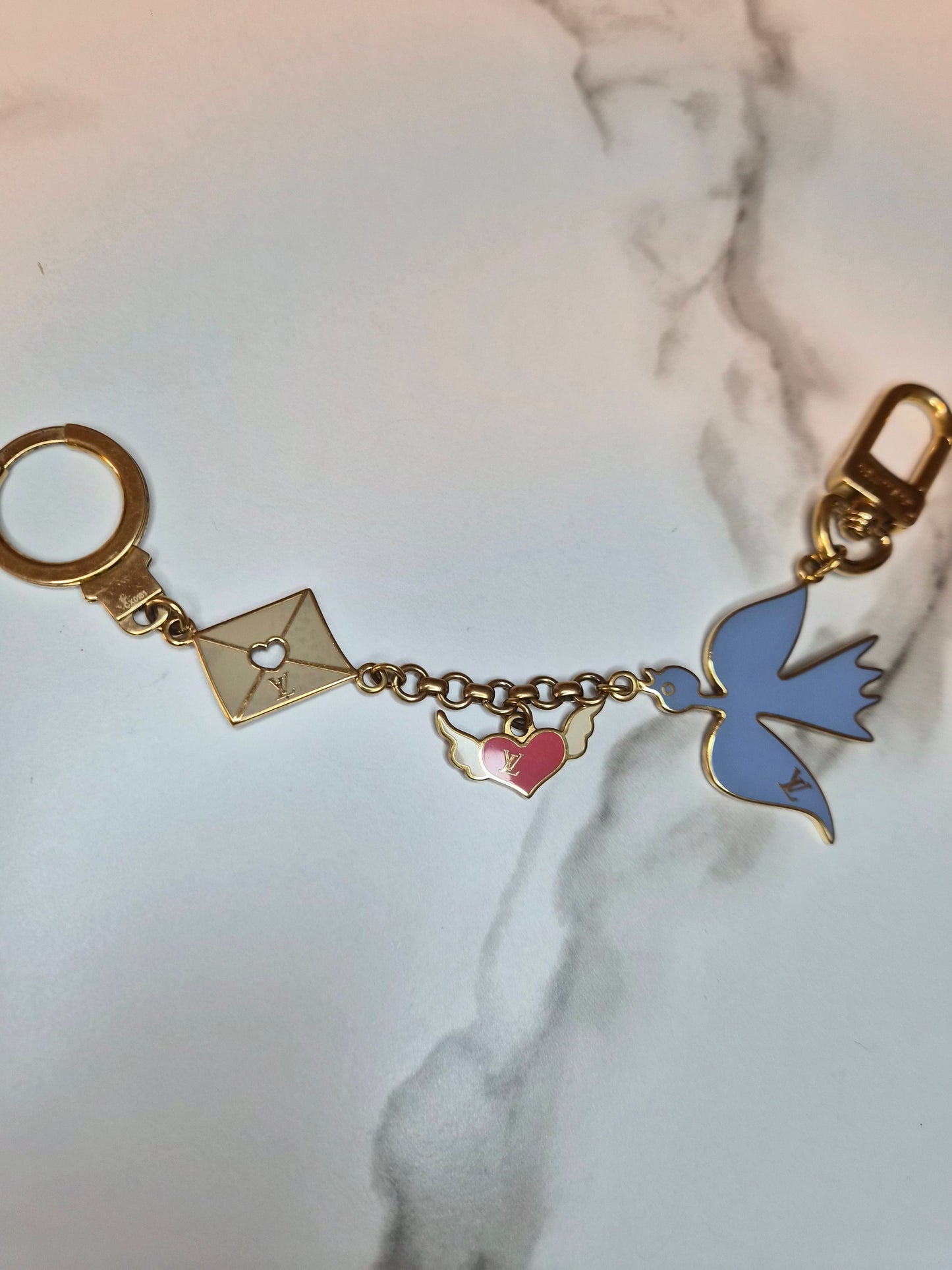 Lv love letters key charm