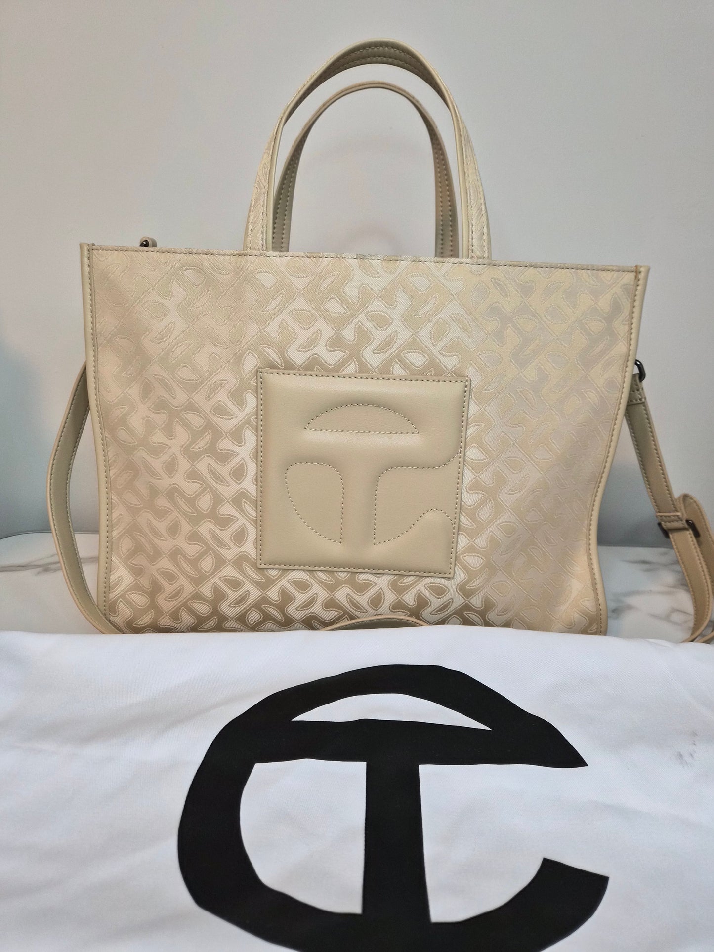 Telfar Monogram Cream Tote