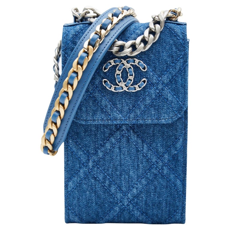 Chanel 19 Denim Phone Crossbody Bag