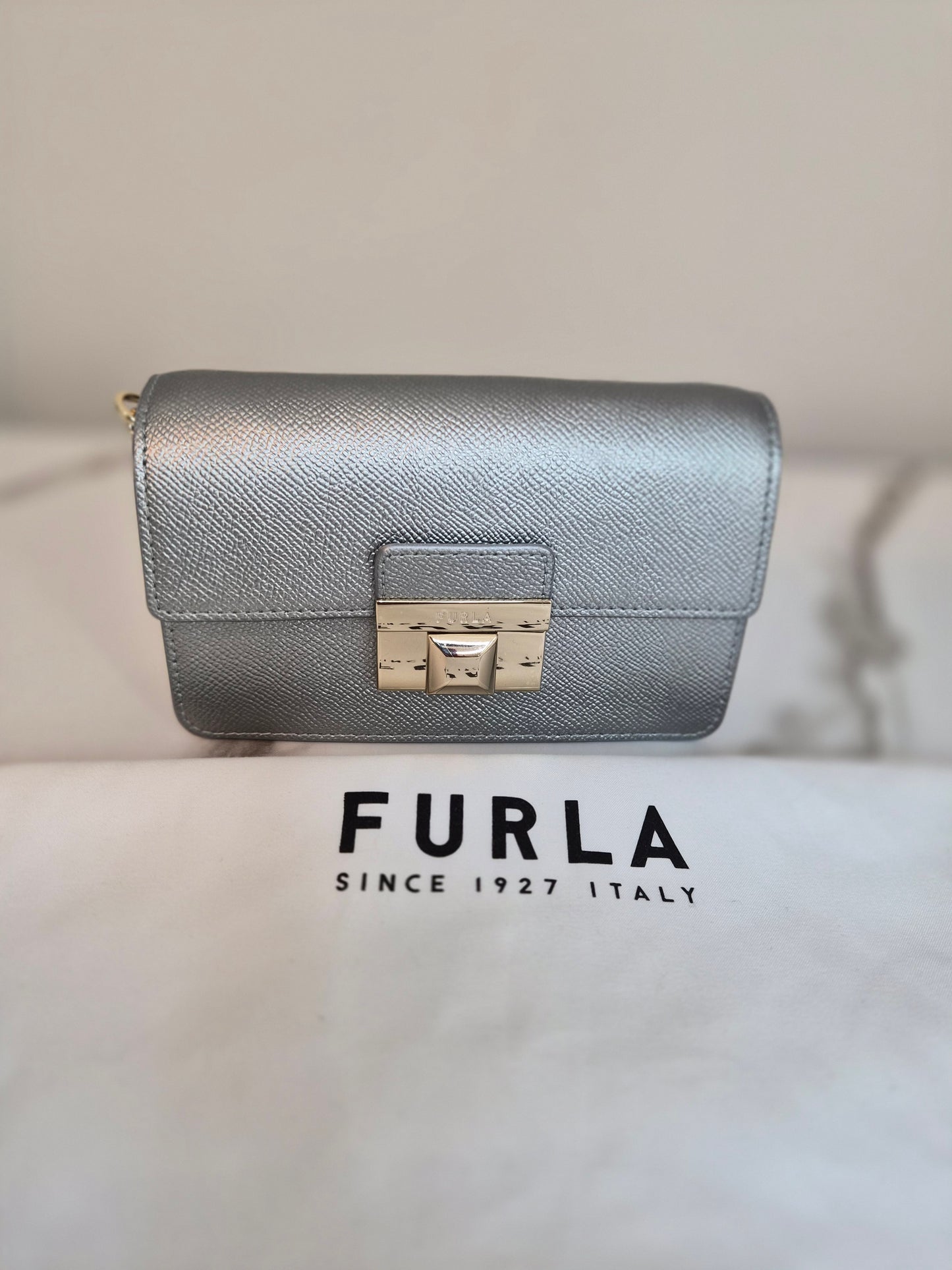 Furla Silver Crossbody Bag