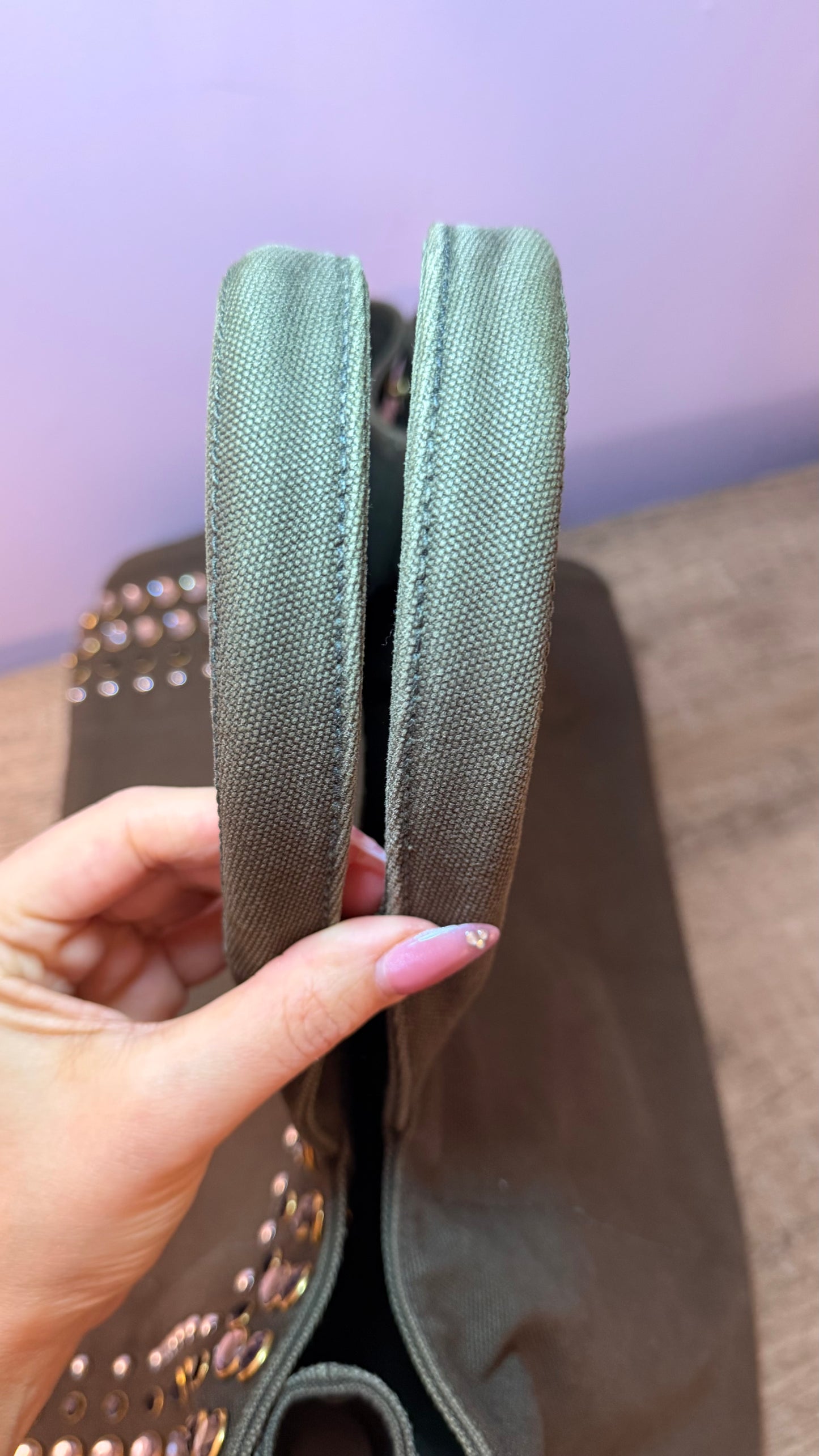 Prada Green Bijoux Large Canapa