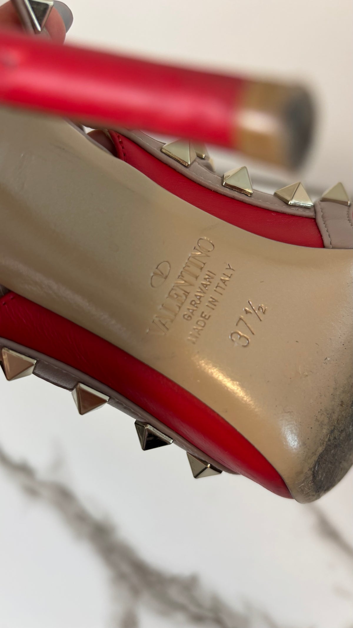 Valentino Garavani Rockstud Caged Pumps Red 37.5