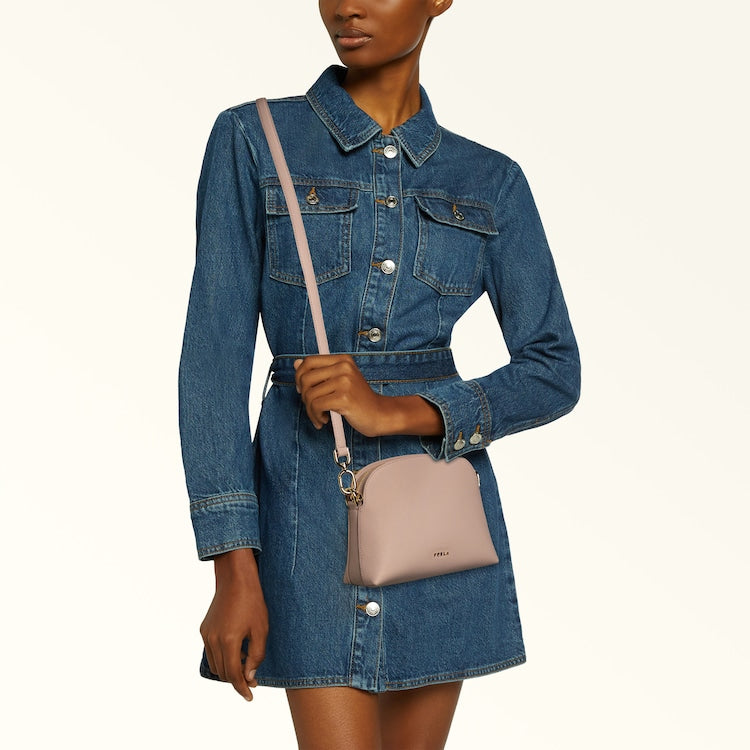 Furla Tan Dome Leather Crossbody