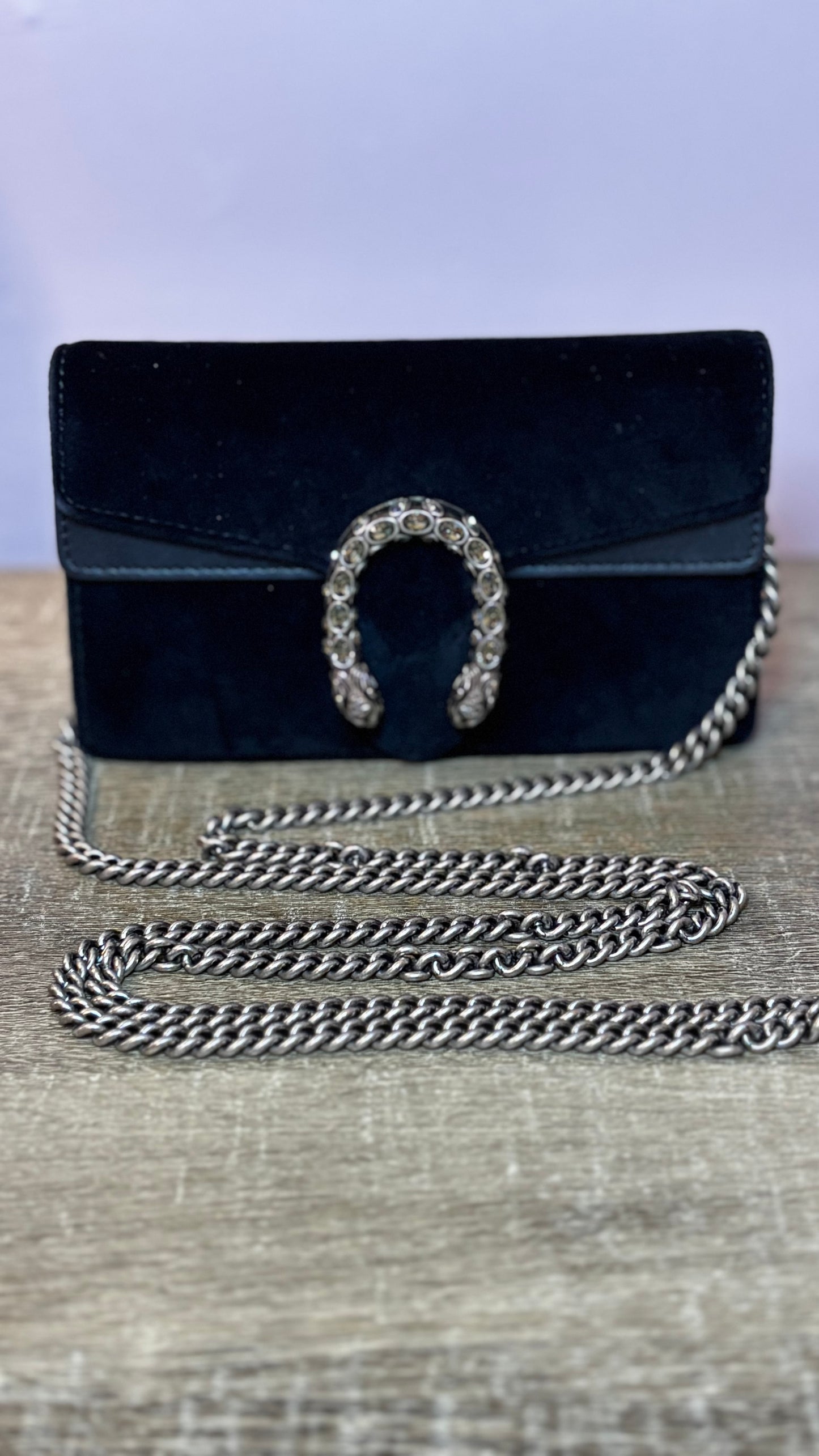 Gucci Dionysus Black Velvet Crossbody