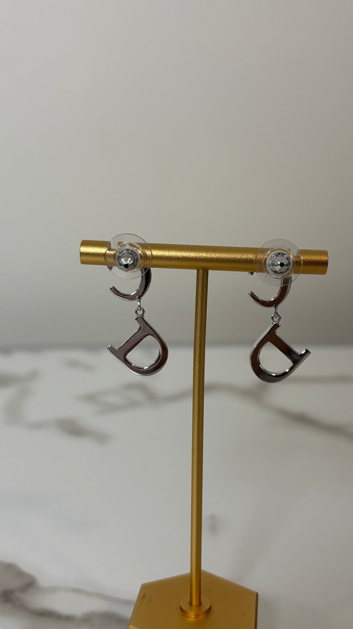 Dior Crystal CD Drop Earrings
