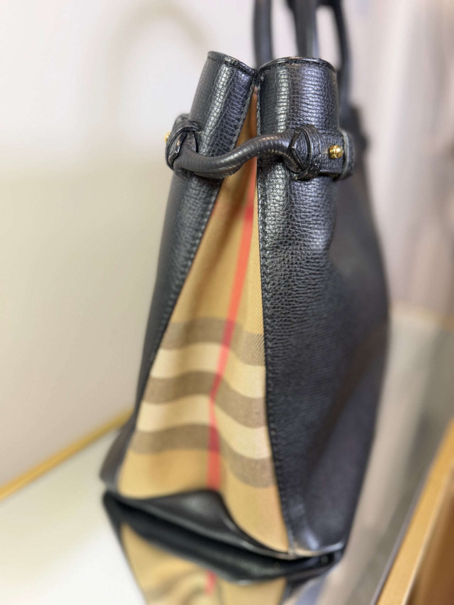Burberry Small Navy Satchel/Crossbody Bag