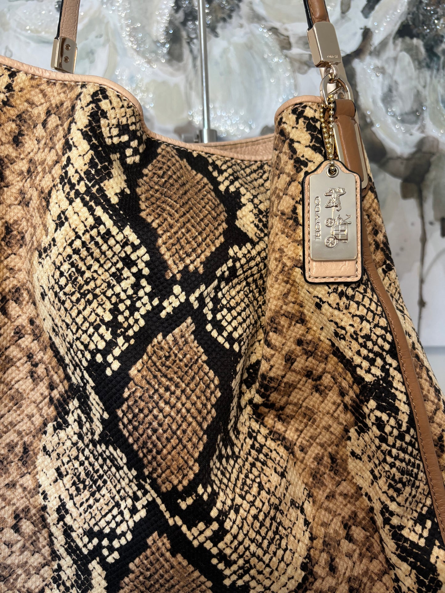 Coach Faux Python Shoulder Bag