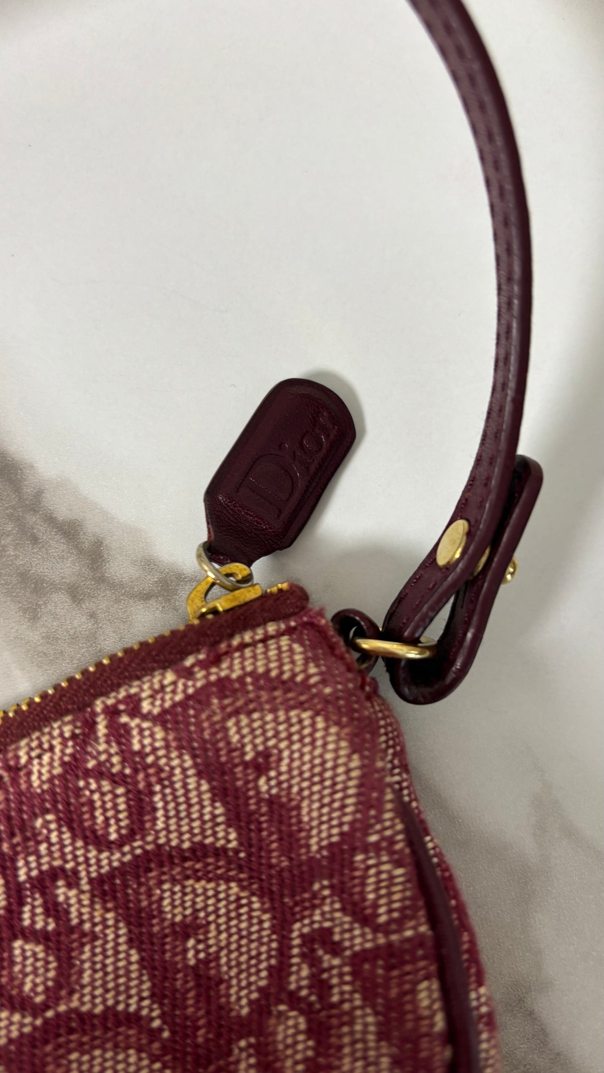 Dior Saddle Bag Burgundy Oblique Vintage