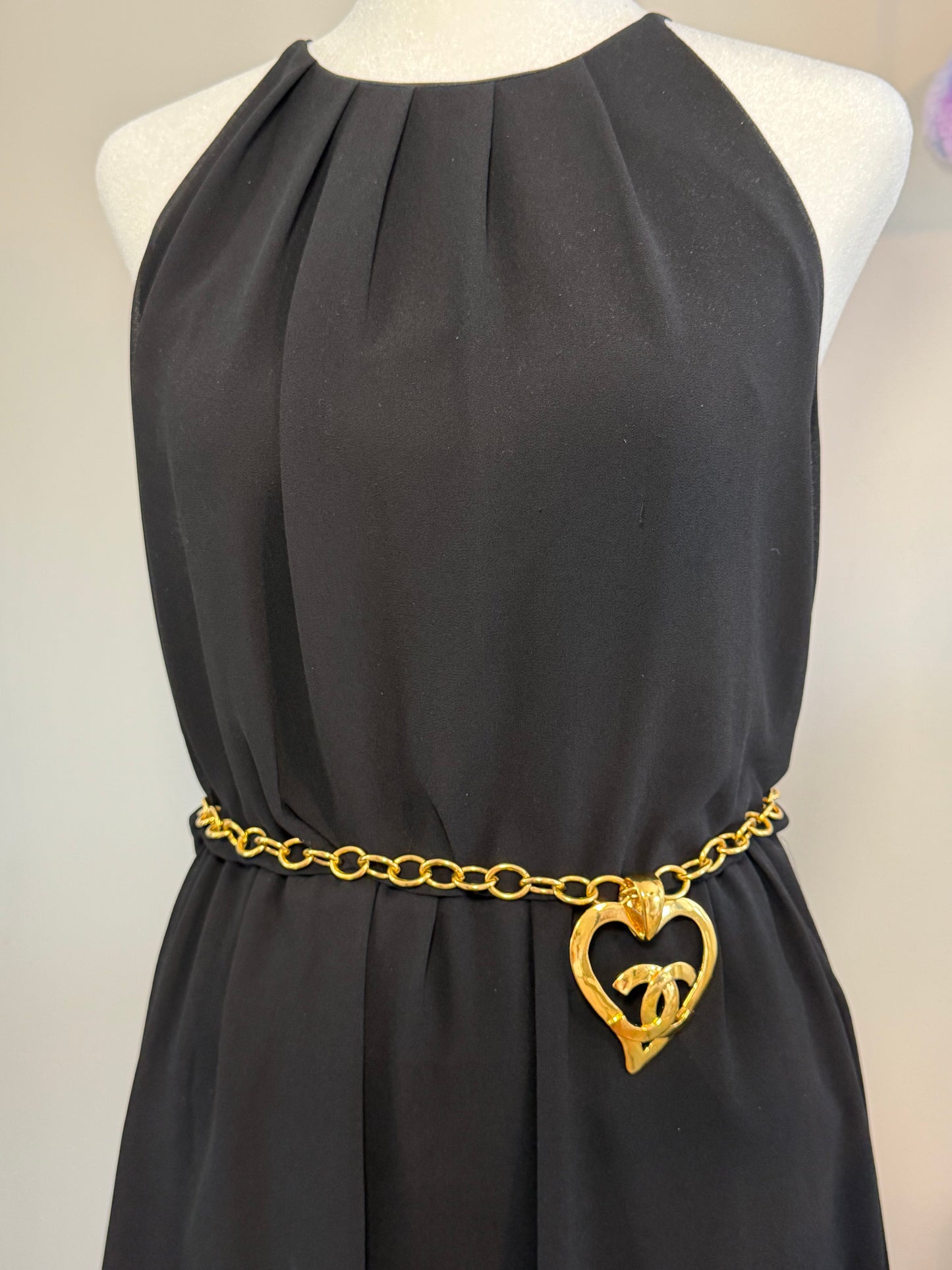 Vintage Chanel Heart Long Pendant Necklace