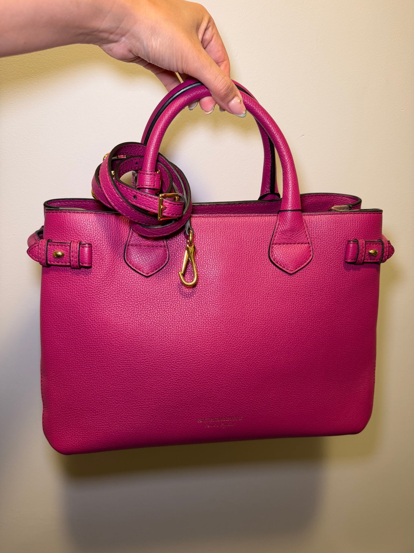 Burberry Fuchsia Satchel/Crossbody Bag